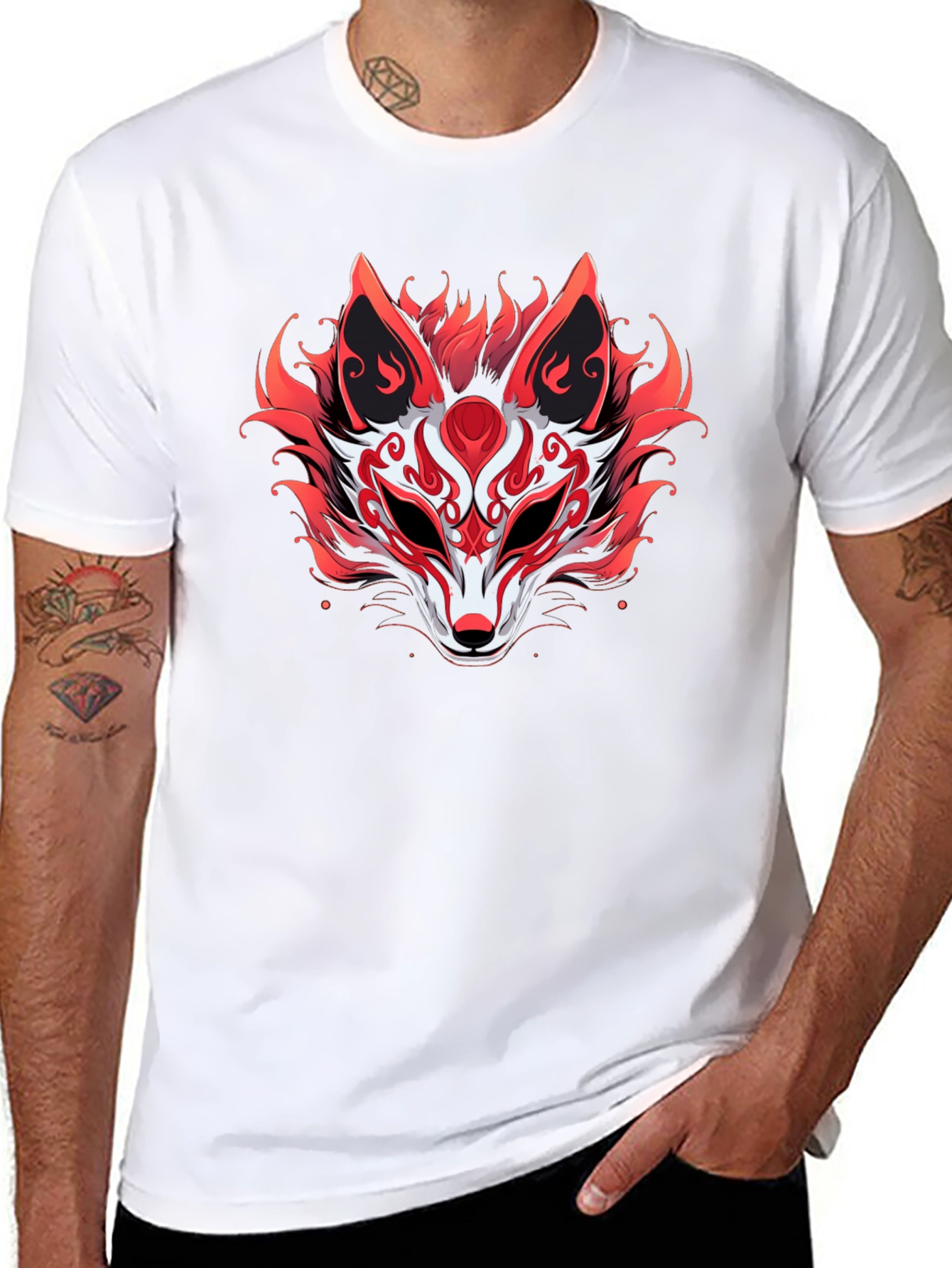 Red Fox Mask Graphic Tee - Stylish Unisex T-Shirt