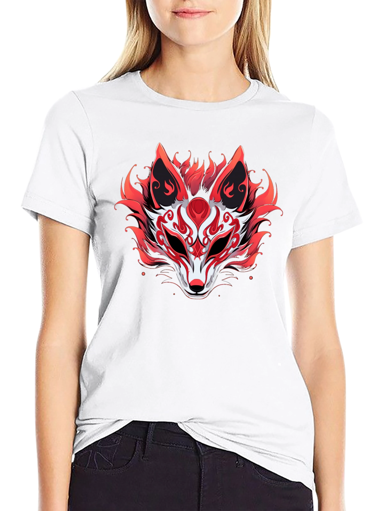 Red Fox Mask Graphic Tee - Stylish Unisex T-Shirt