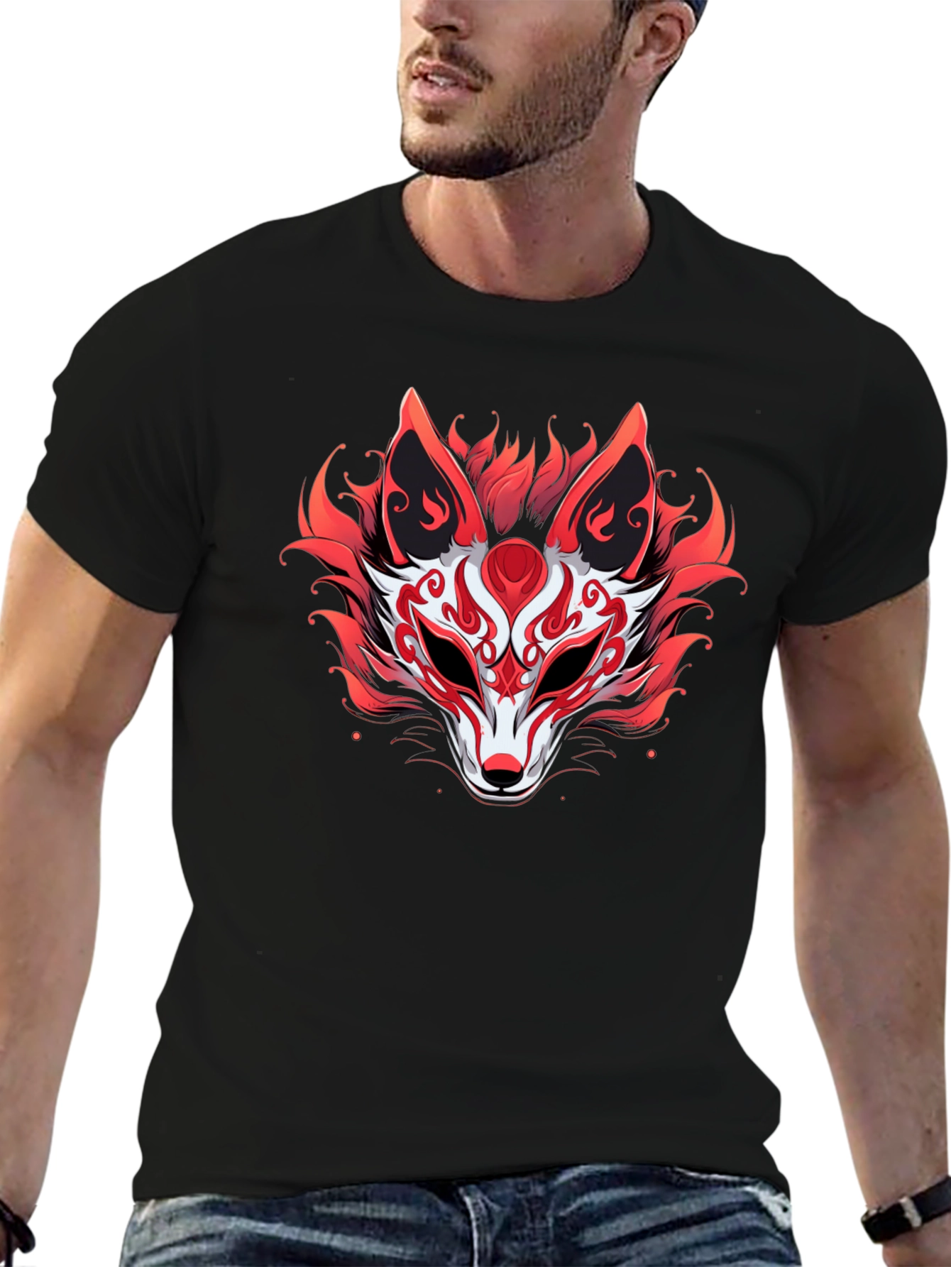 Red Fox Mask Graphic Tee - Stylish Unisex T-Shirt