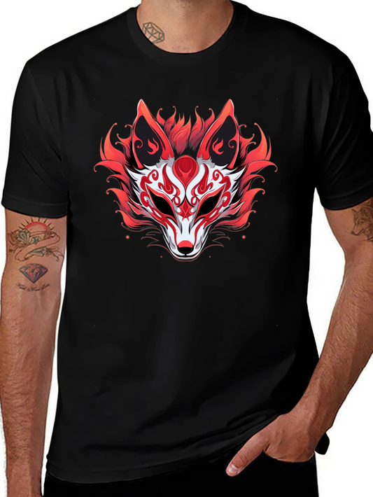 Red Fox Mask Graphic Tee - Stylish Unisex T-Shirt