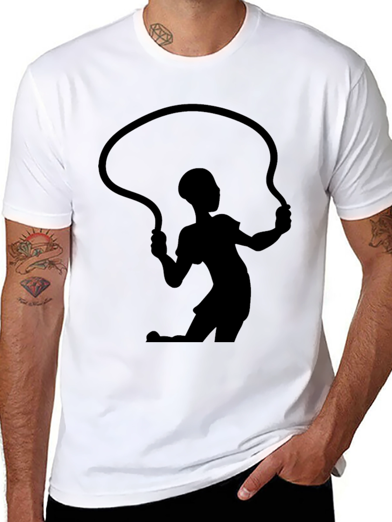Jump Rope Silhouette Black T-Shirt