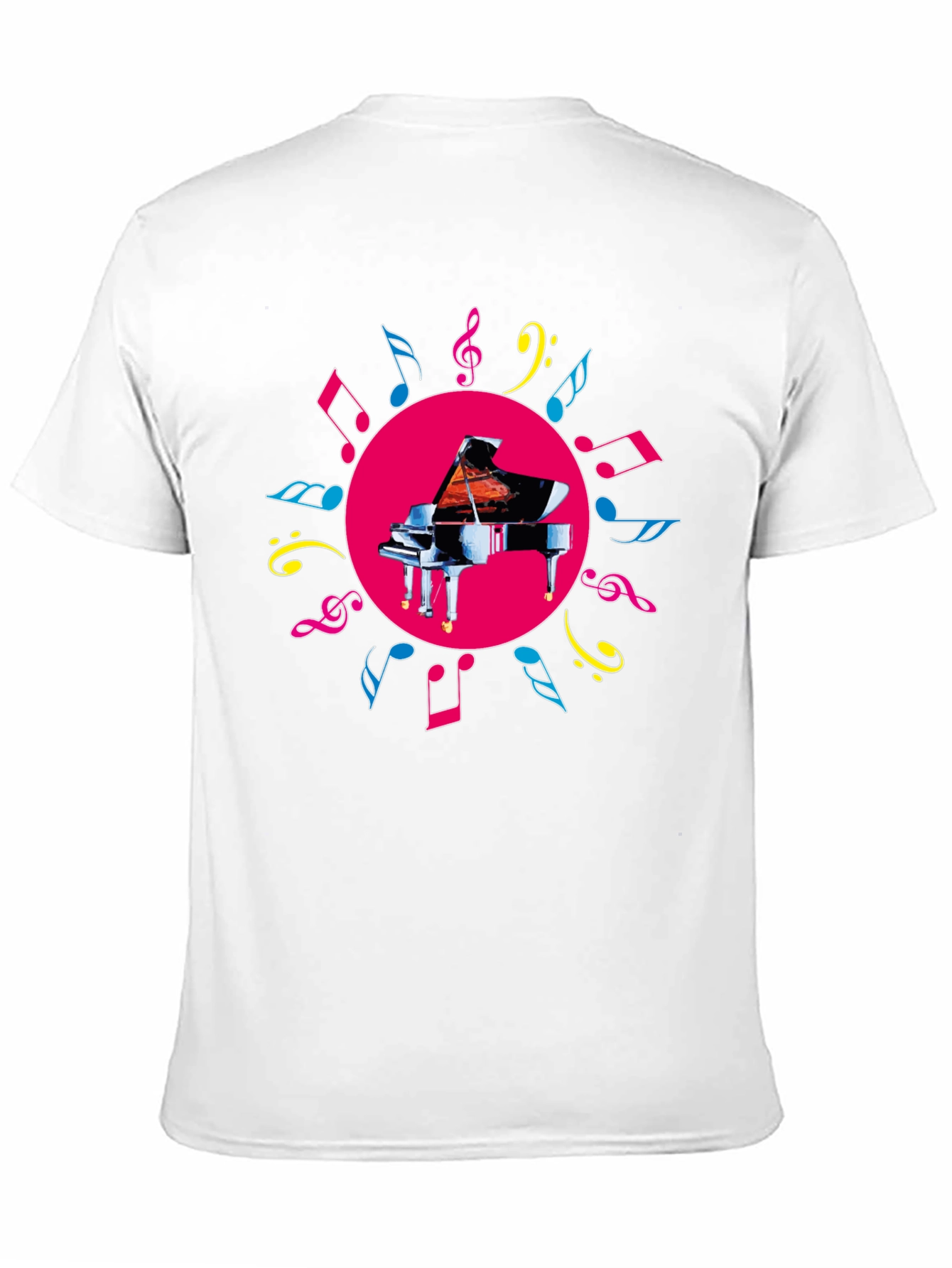 Piano & Music Notes Graphic Tee - Black