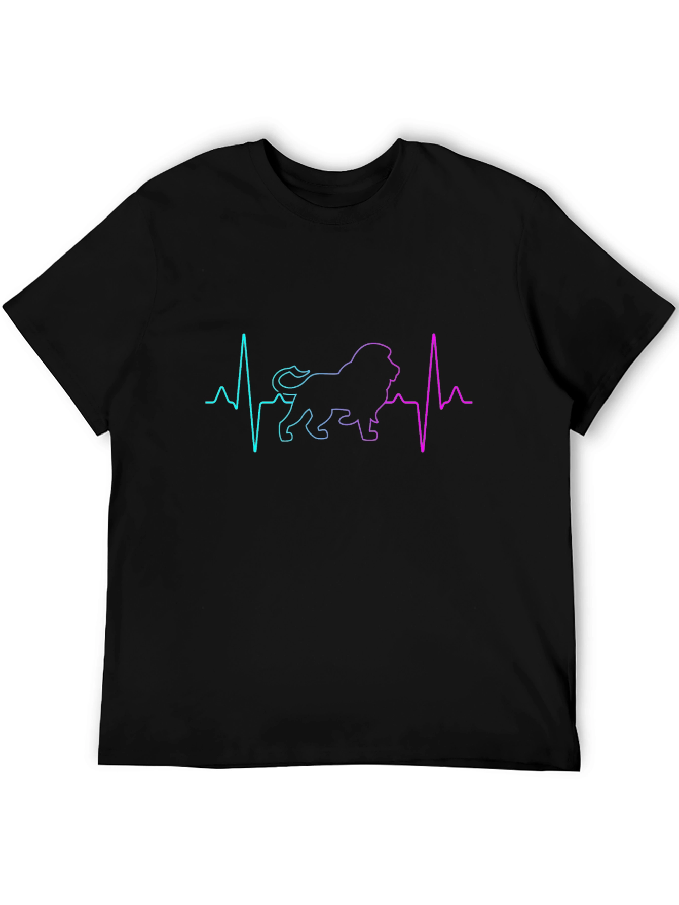 Lion Heartbeat Graphic Tee - Cool Animal Lovers Shirt
