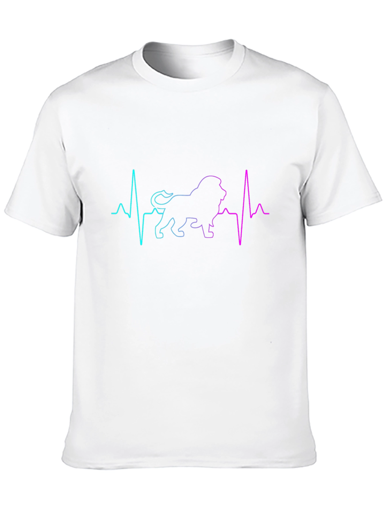 Lion Heartbeat Graphic Tee - Cool Animal Lovers Shirt