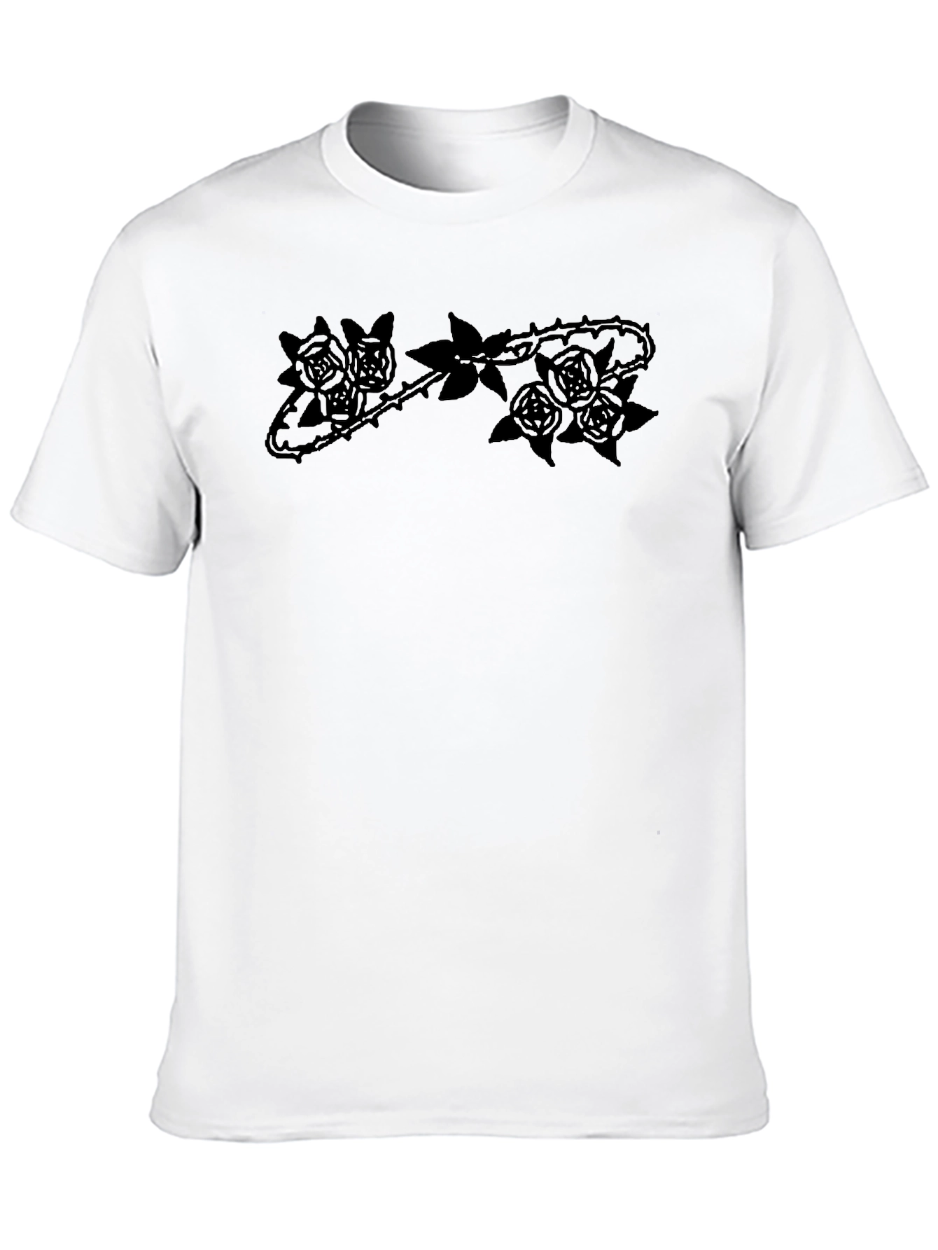 Rose & Thorns Graphic Tee - Edgy Menswear