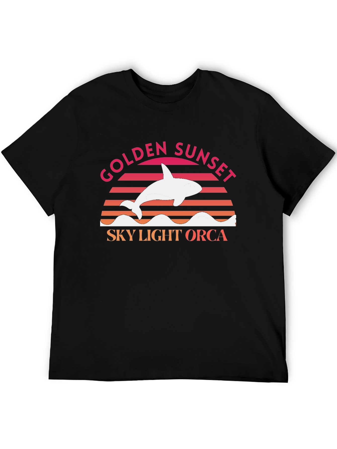 Golden Sunset Sky Light Orca T-Shirt