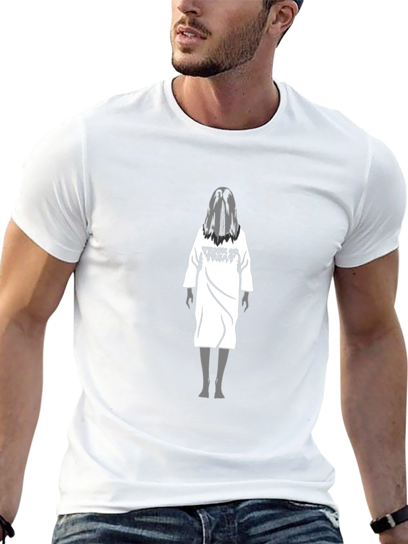 Halloween Ghost Trick or Treat Black T-Shirt