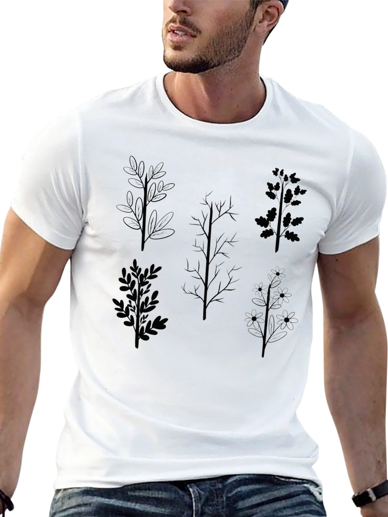 Nature Inspired Graphic Tee - Black