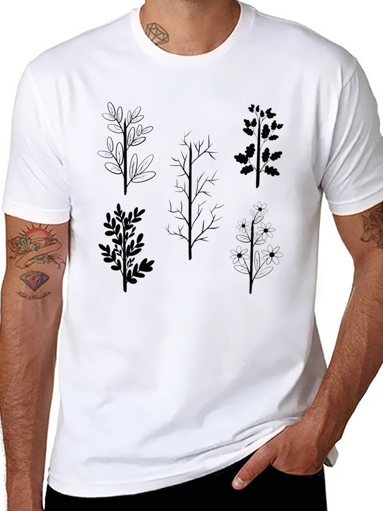 Nature Inspired Graphic Tee - Black