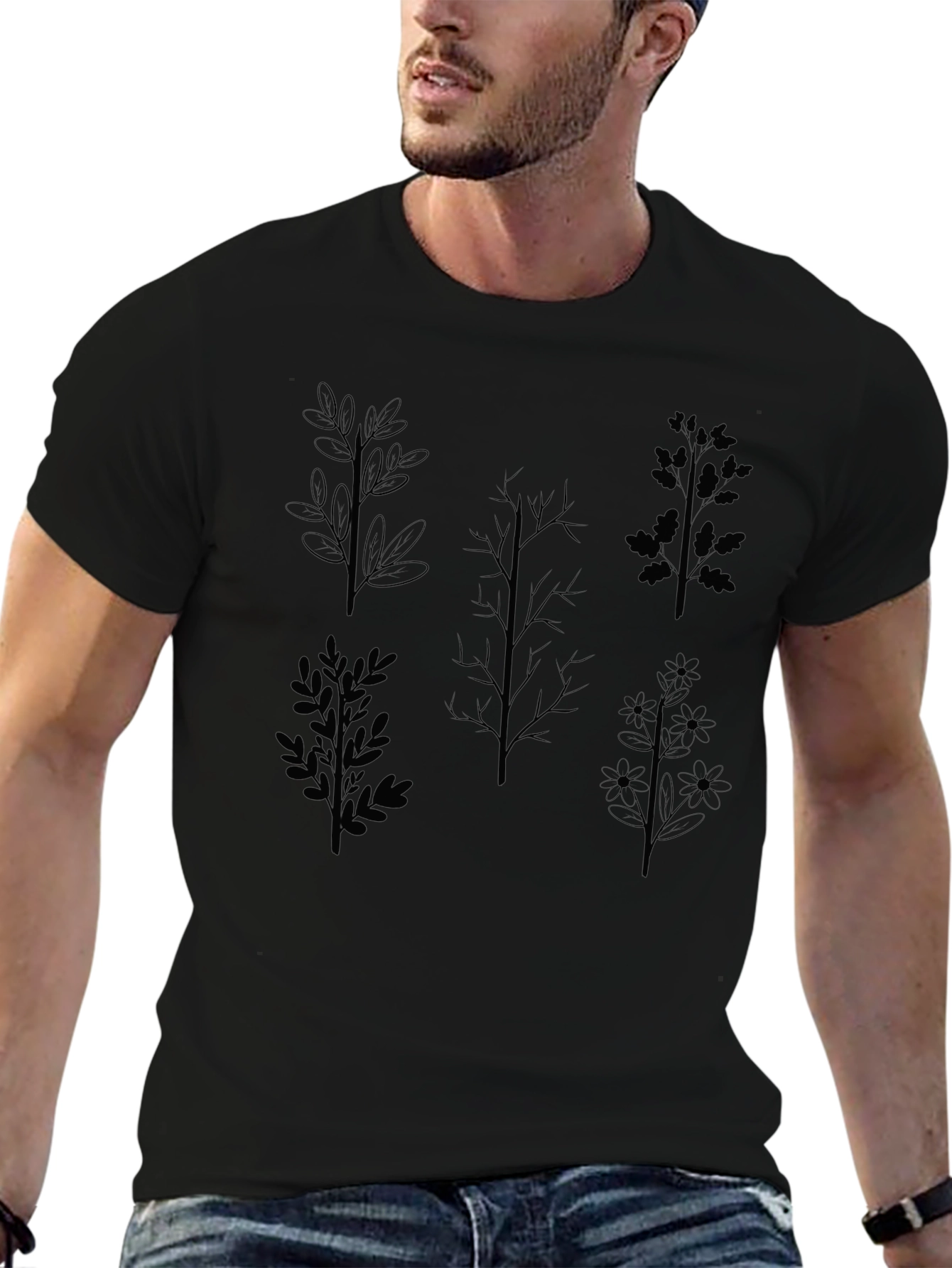 Nature Inspired Graphic Tee - Black