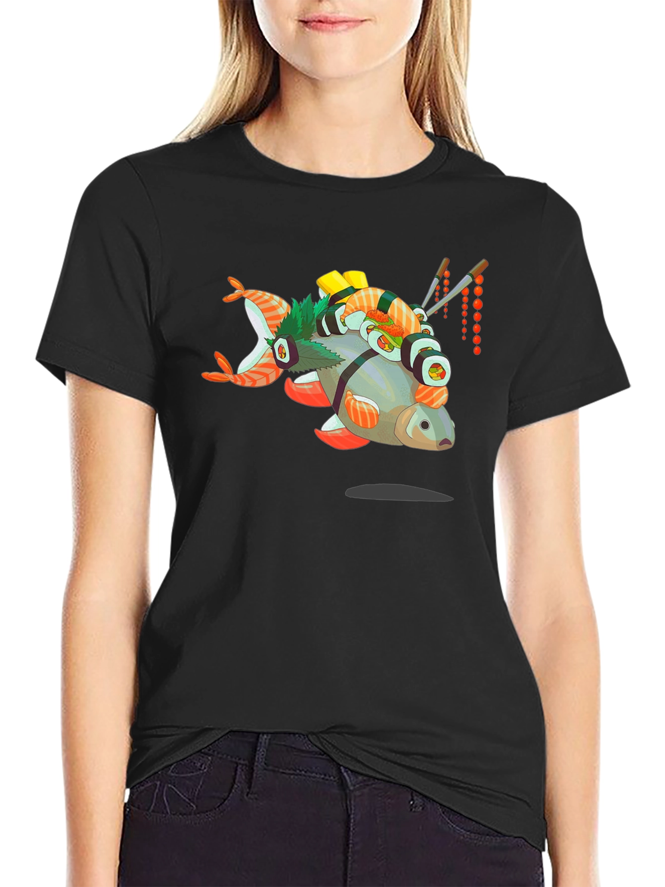 Sushi Fish Graphic Tee - Foodie T-Shirt