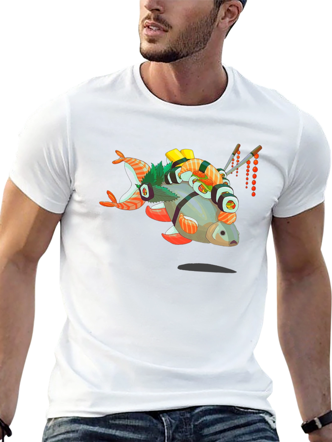 Sushi Fish Graphic Tee - Foodie T-Shirt