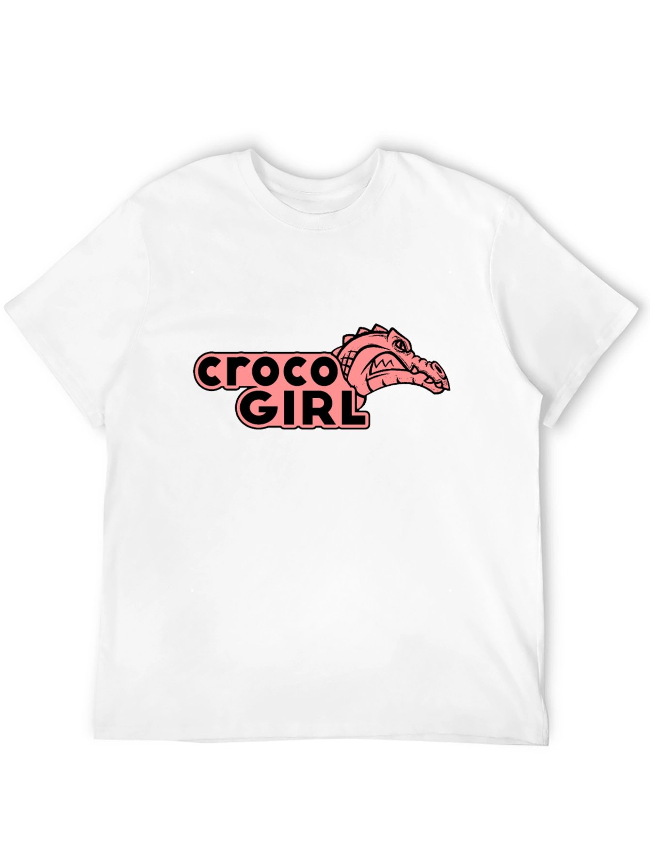 Croco Girl Graphic Tee - Black Cotton T-Shirt