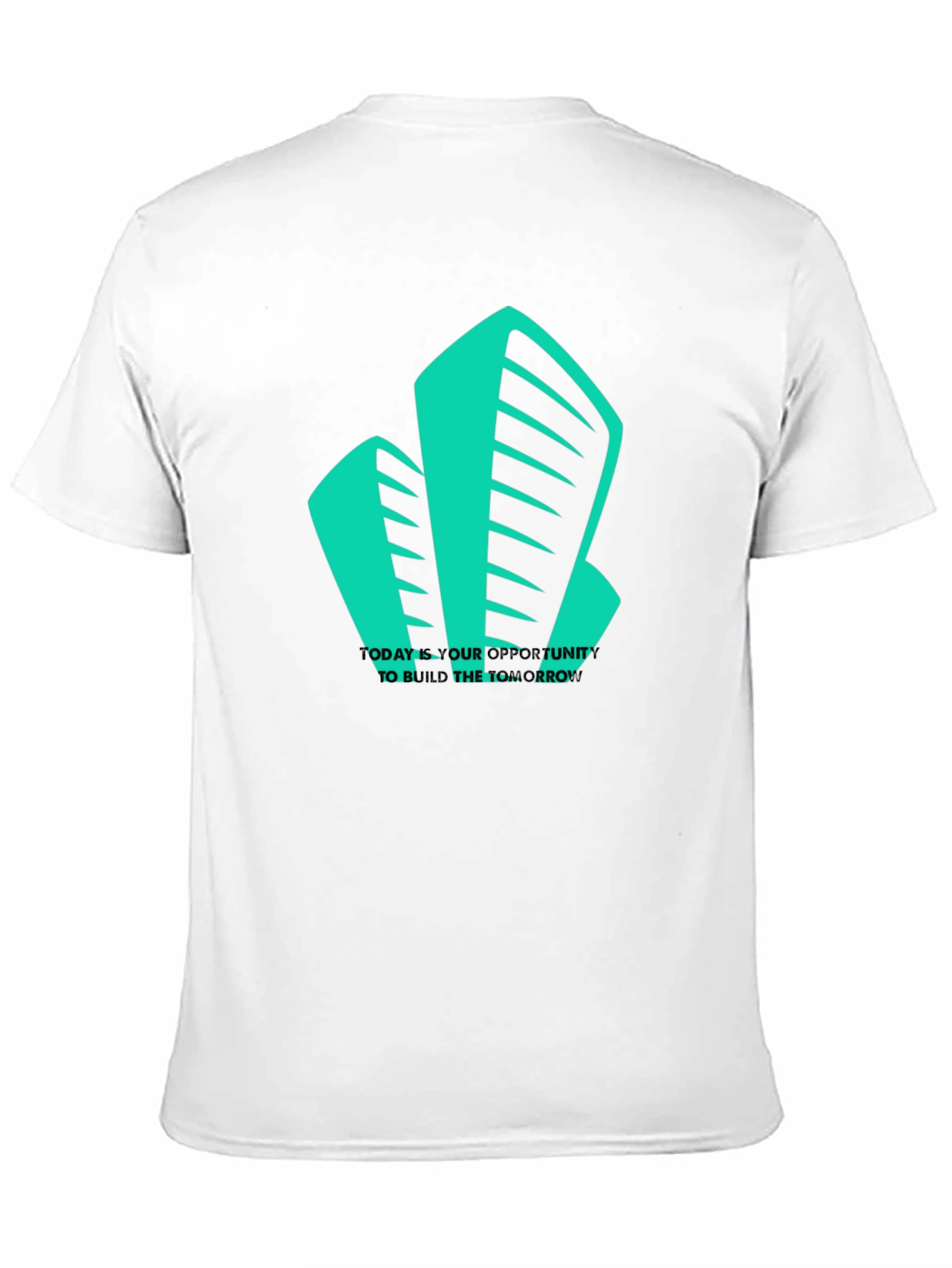 Modern Building Graphic Tee - Black Cotton T-Shirt