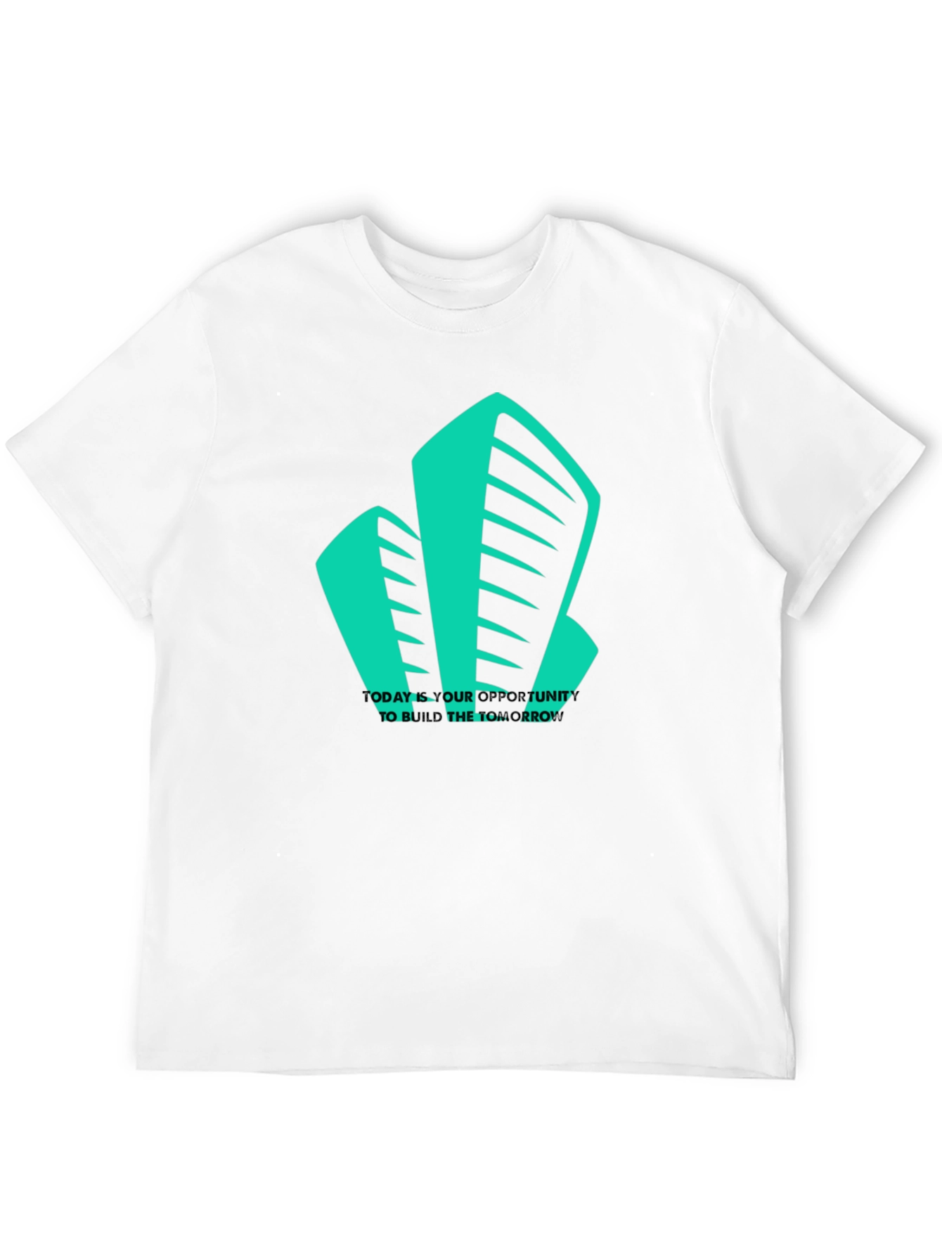 Modern Building Graphic Tee - Black Cotton T-Shirt