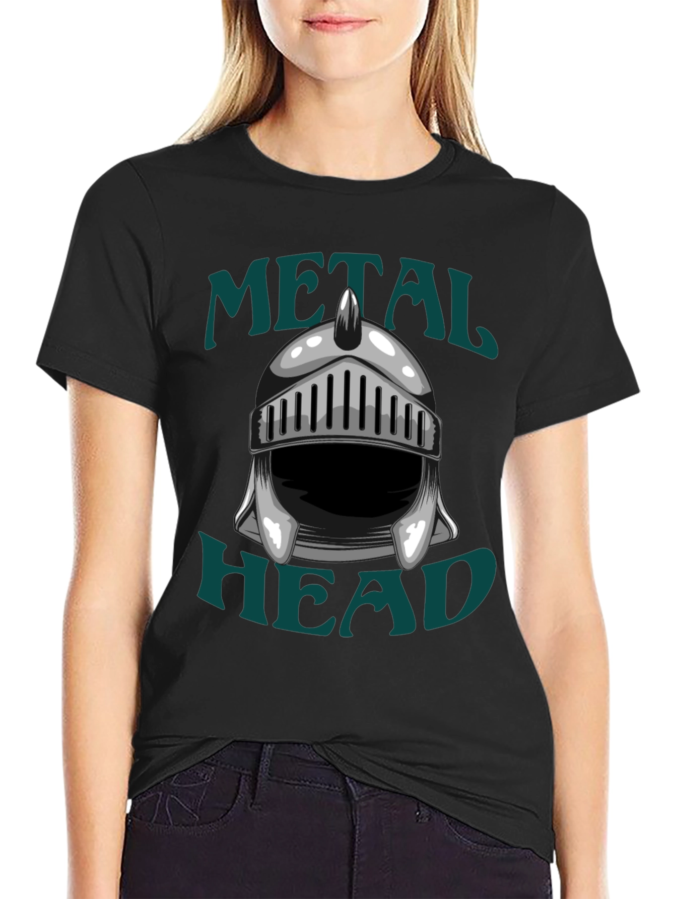 Metal Head Knight Helmet Graphic T-Shirt