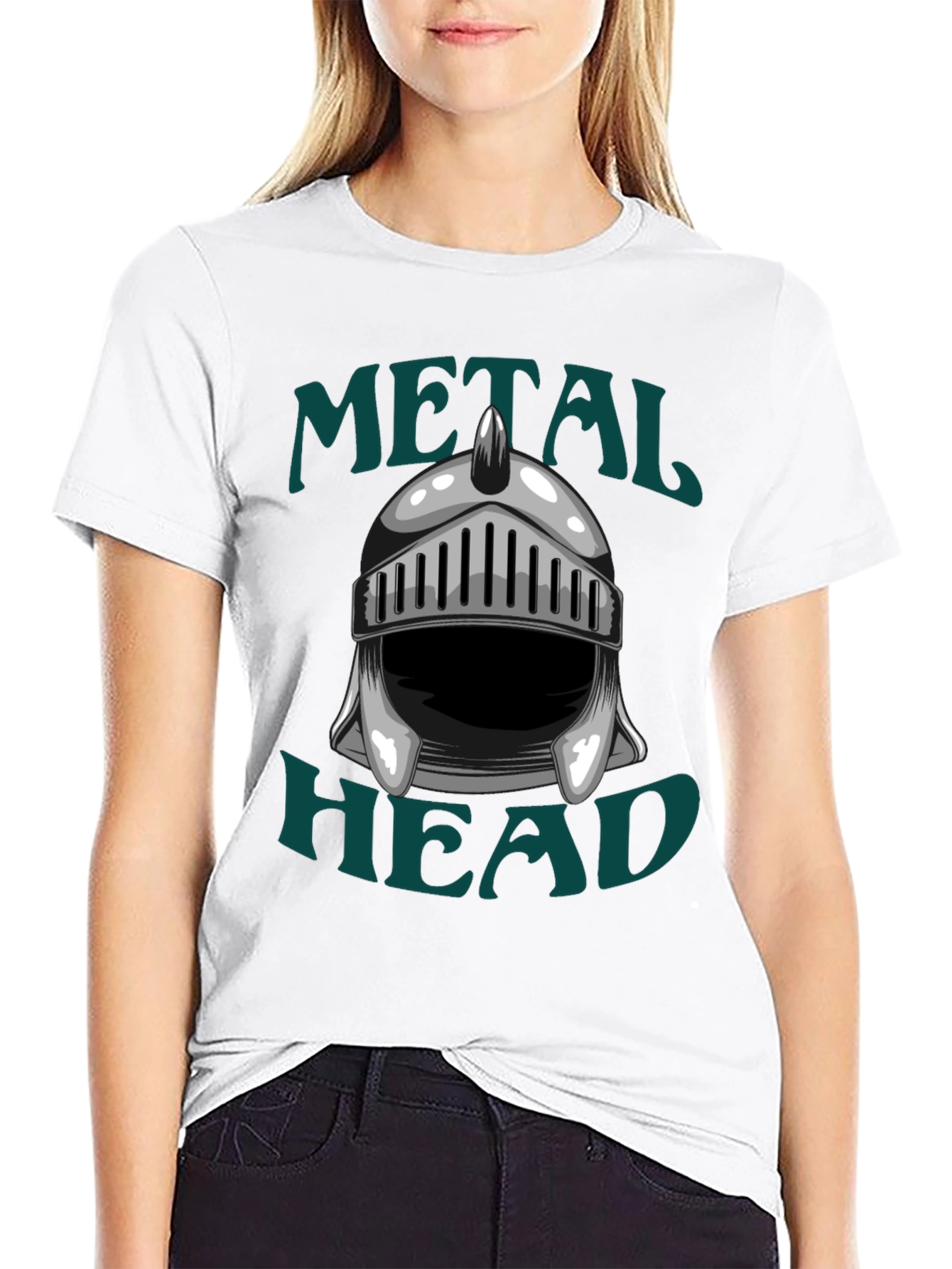 Metal Head Knight Helmet Graphic T-Shirt