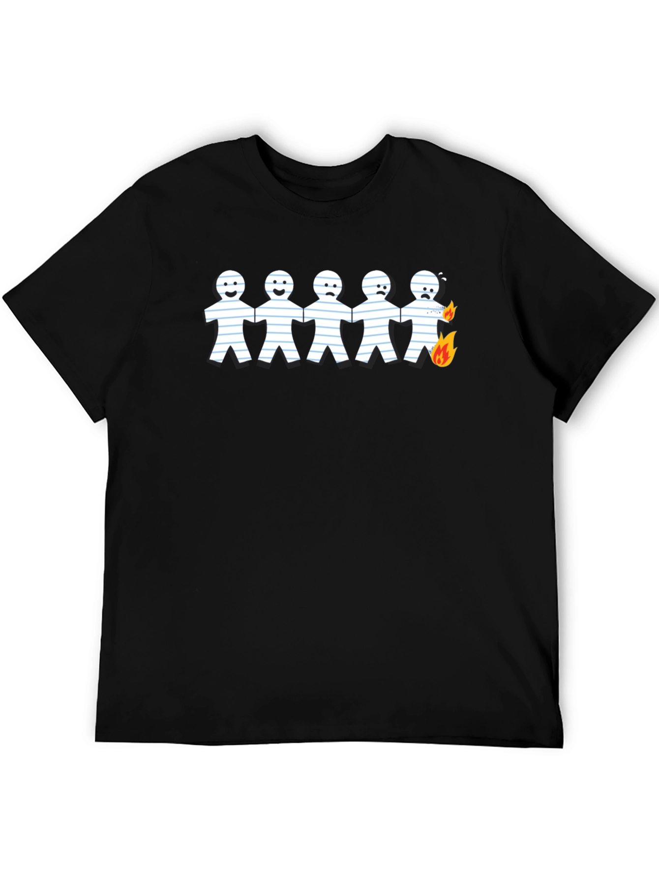 Paper Chain Burning T-Shirt - Humorous Graphic Tee