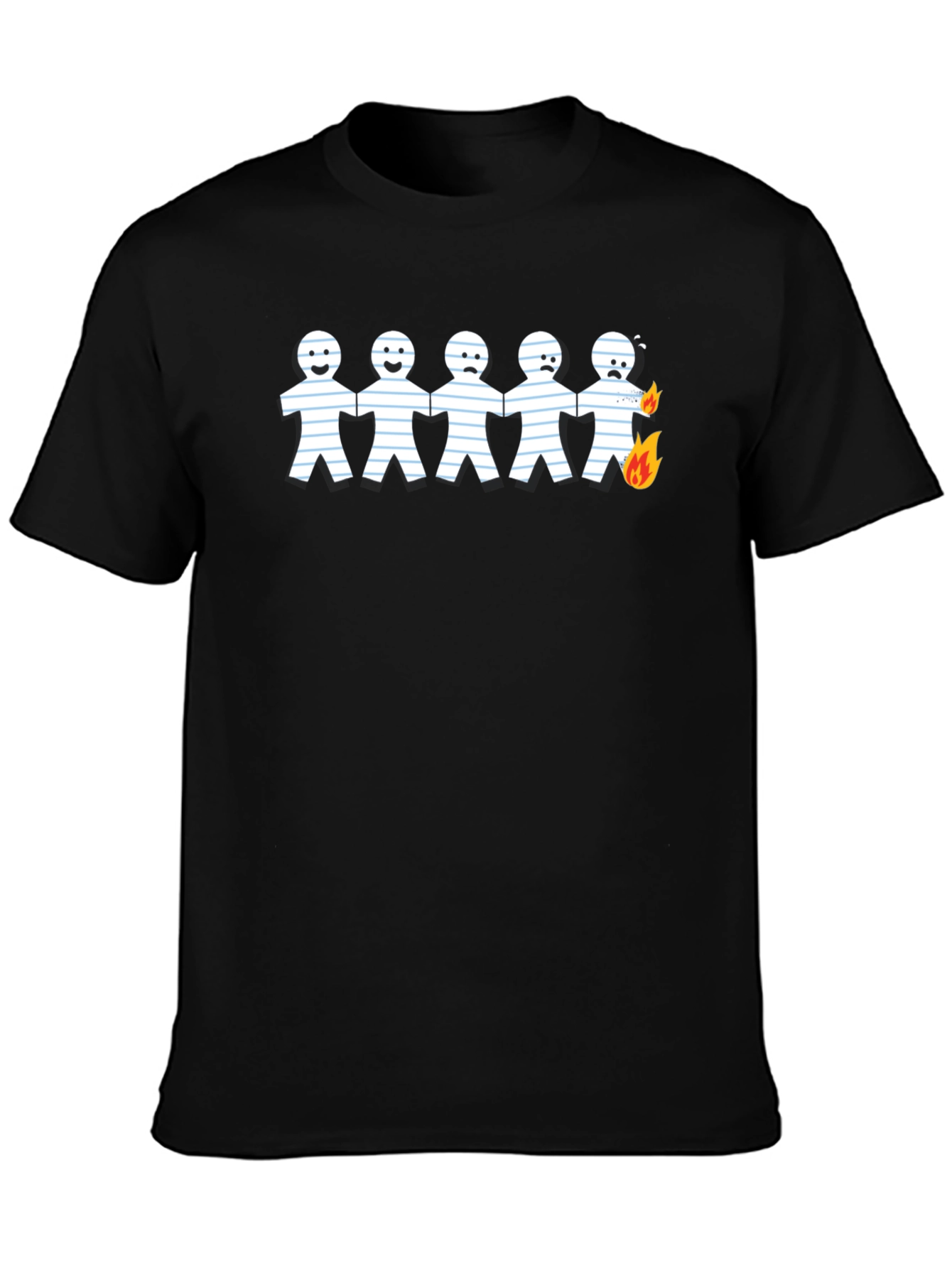 Paper Chain Burning T-Shirt - Humorous Graphic Tee