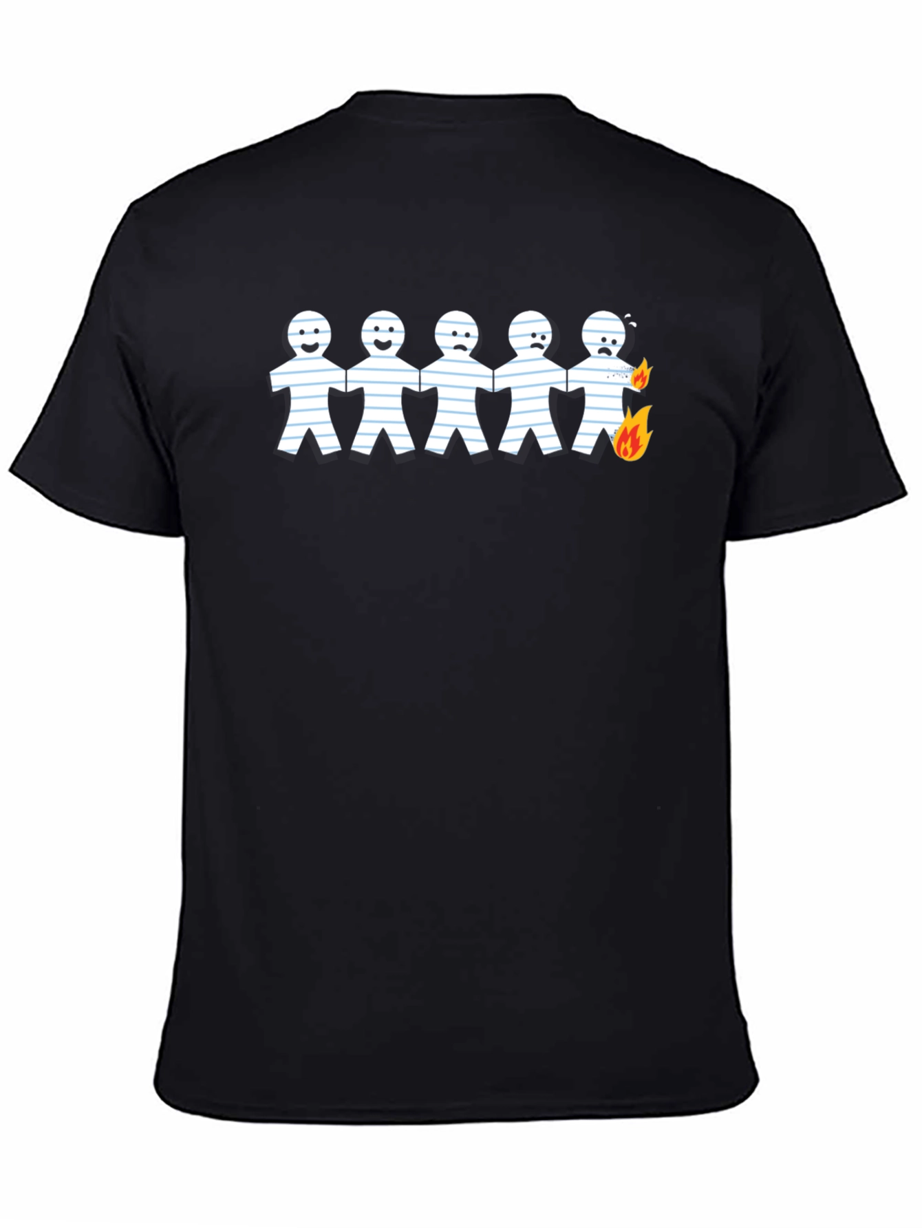 Paper Chain Burning T-Shirt - Humorous Graphic Tee