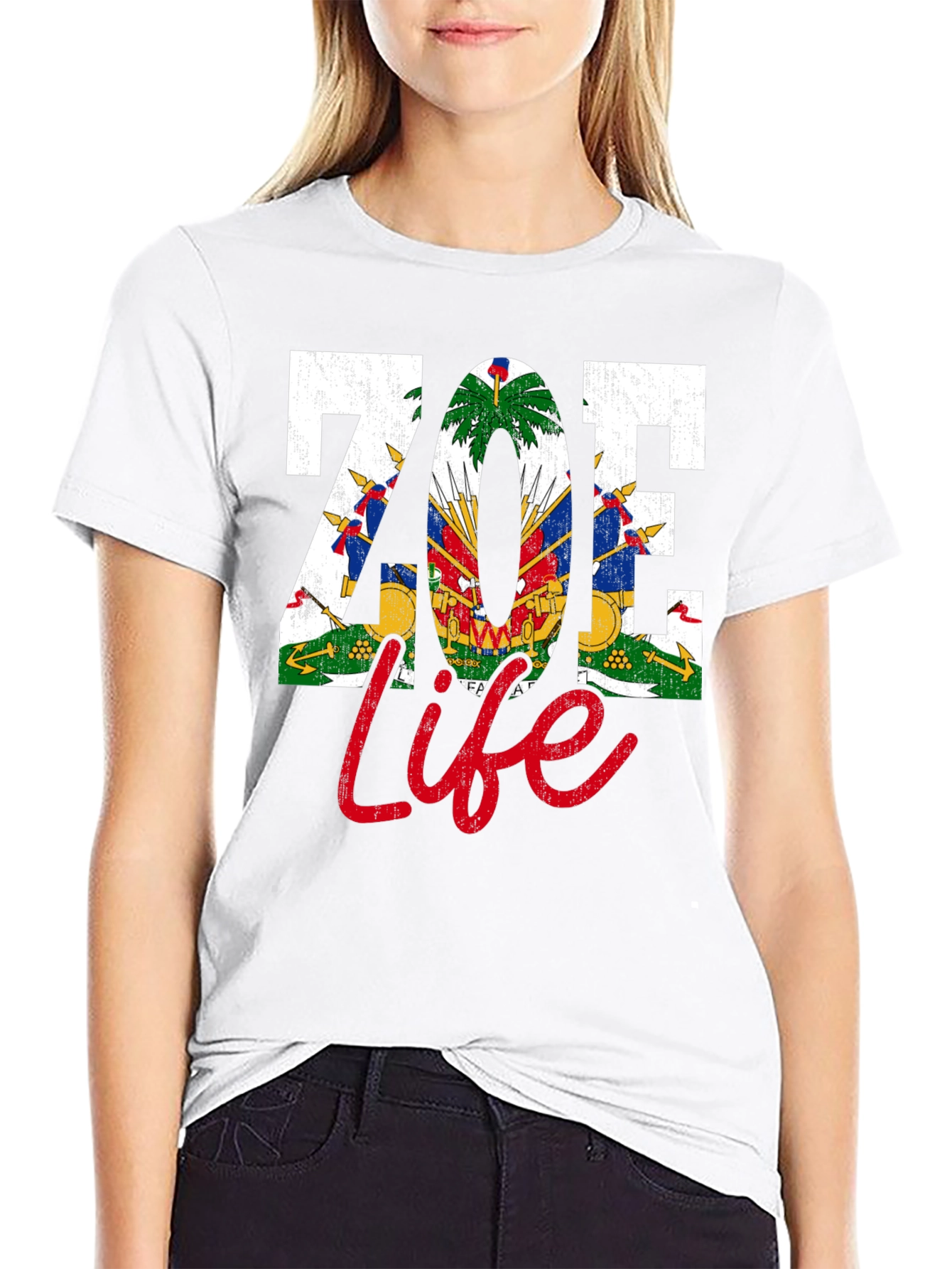 Zoe Life Haiti Flag Graphic T-Shirt