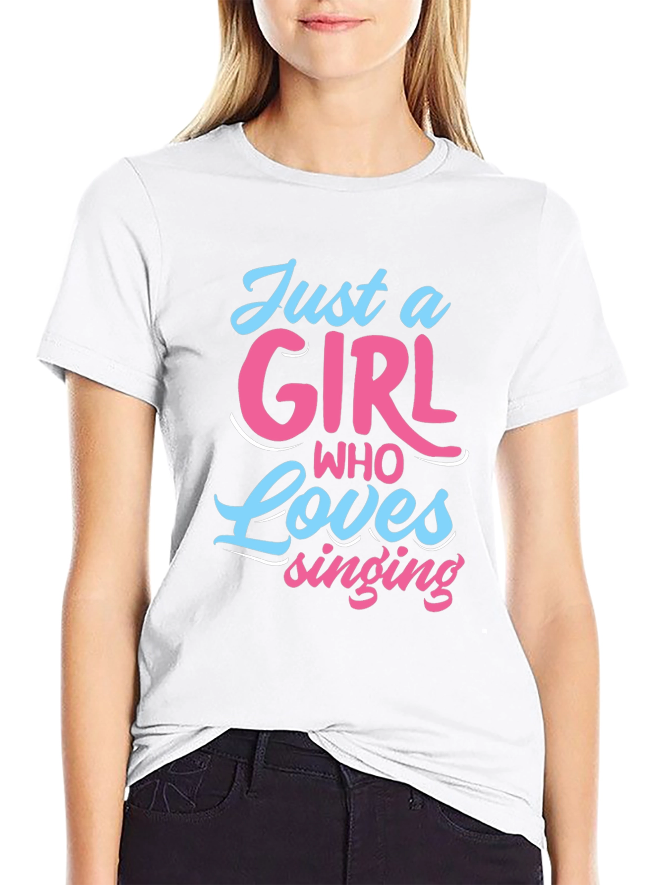 Just A Girl Who Loves Singing Black T-Shirt