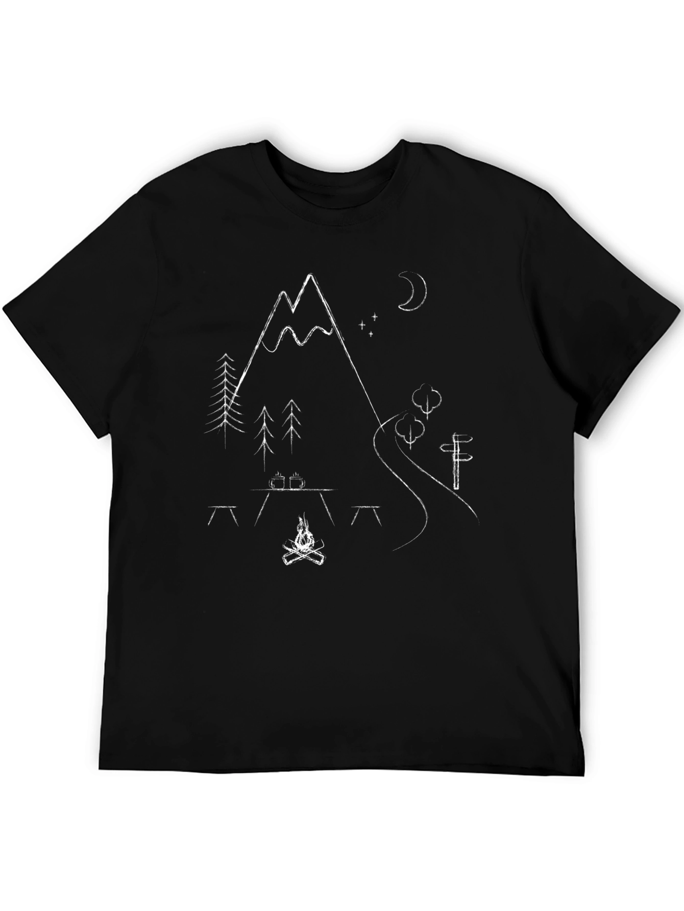 Mountain Campfire Graphic Tee - Black