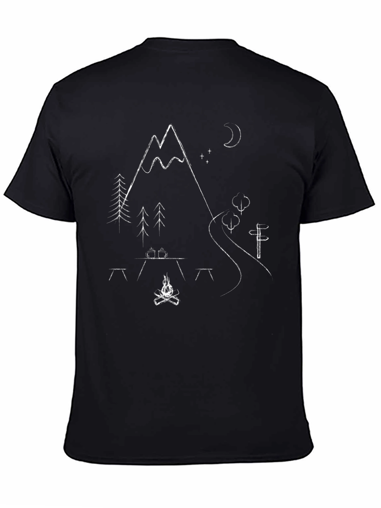 Mountain Campfire Graphic Tee - Black