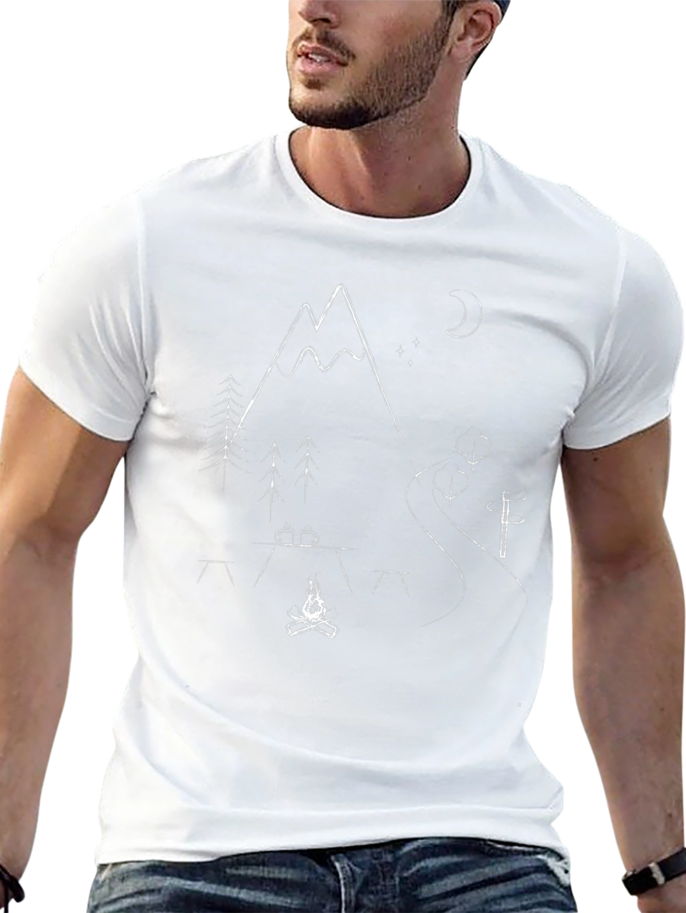 Mountain Campfire Graphic Tee - Black