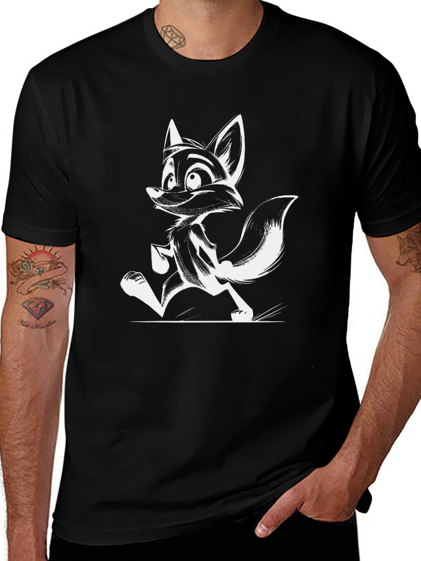 Running Fox Graphic Tee - Black