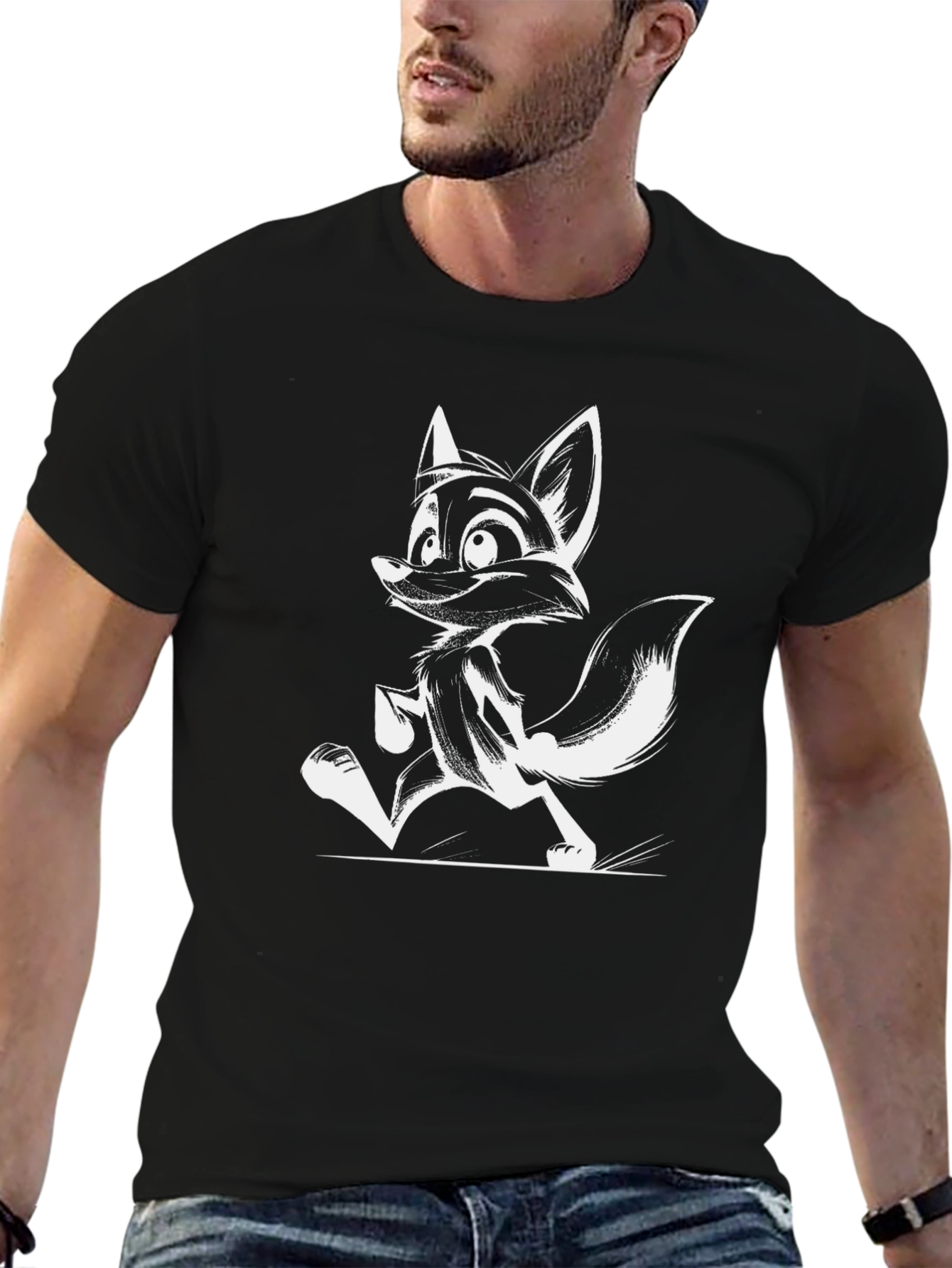 Running Fox Graphic Tee - Black