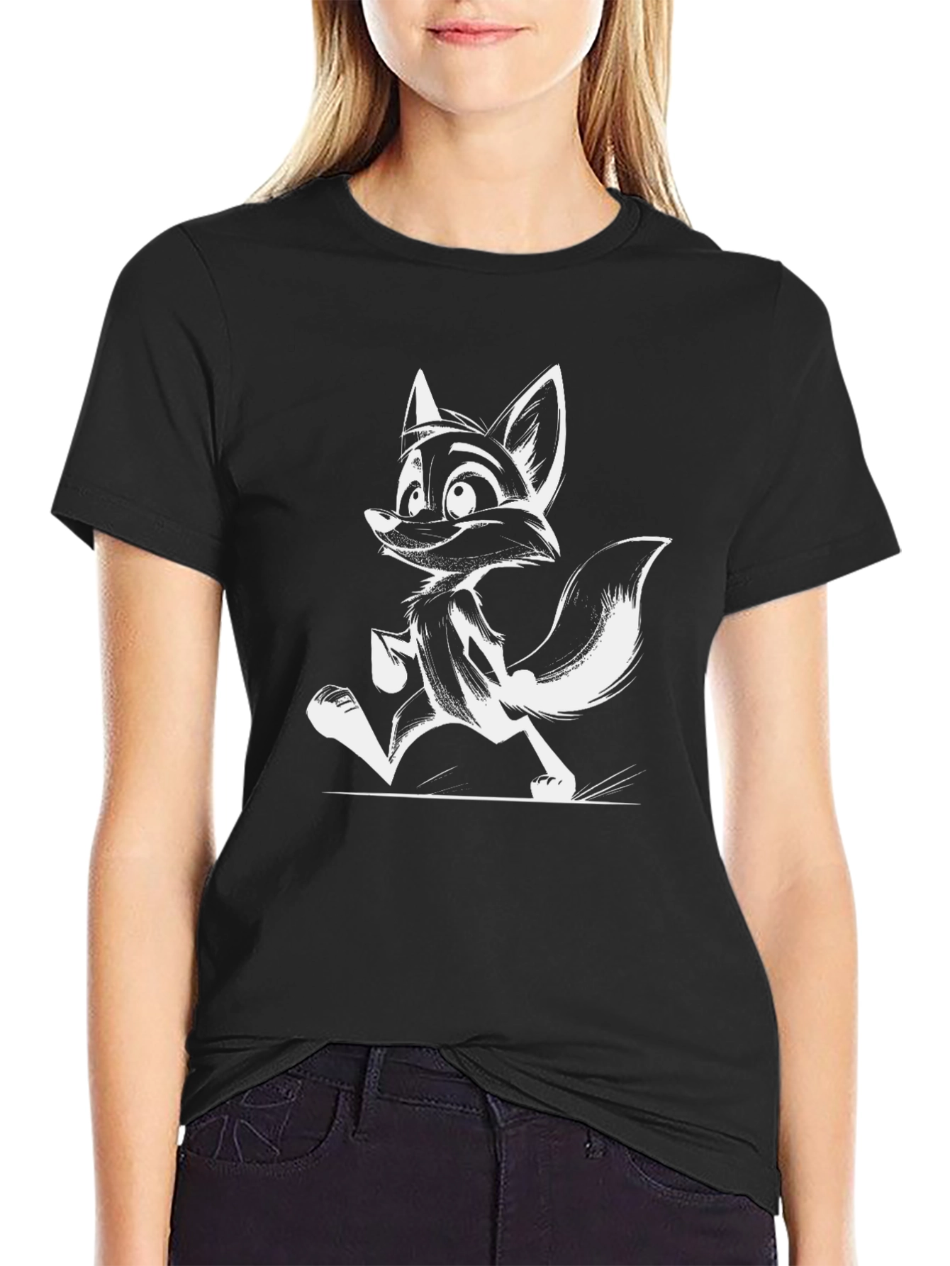 Running Fox Graphic Tee - Black