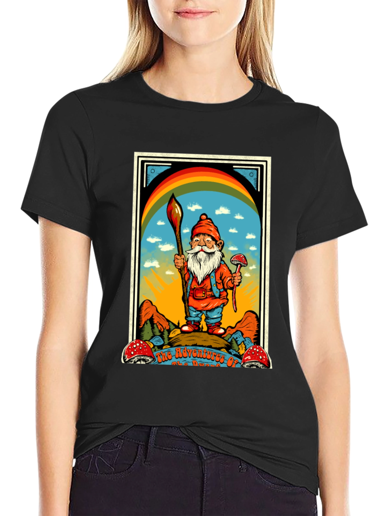 Whimsical Gnome Graphic Tee - Adventures Await!