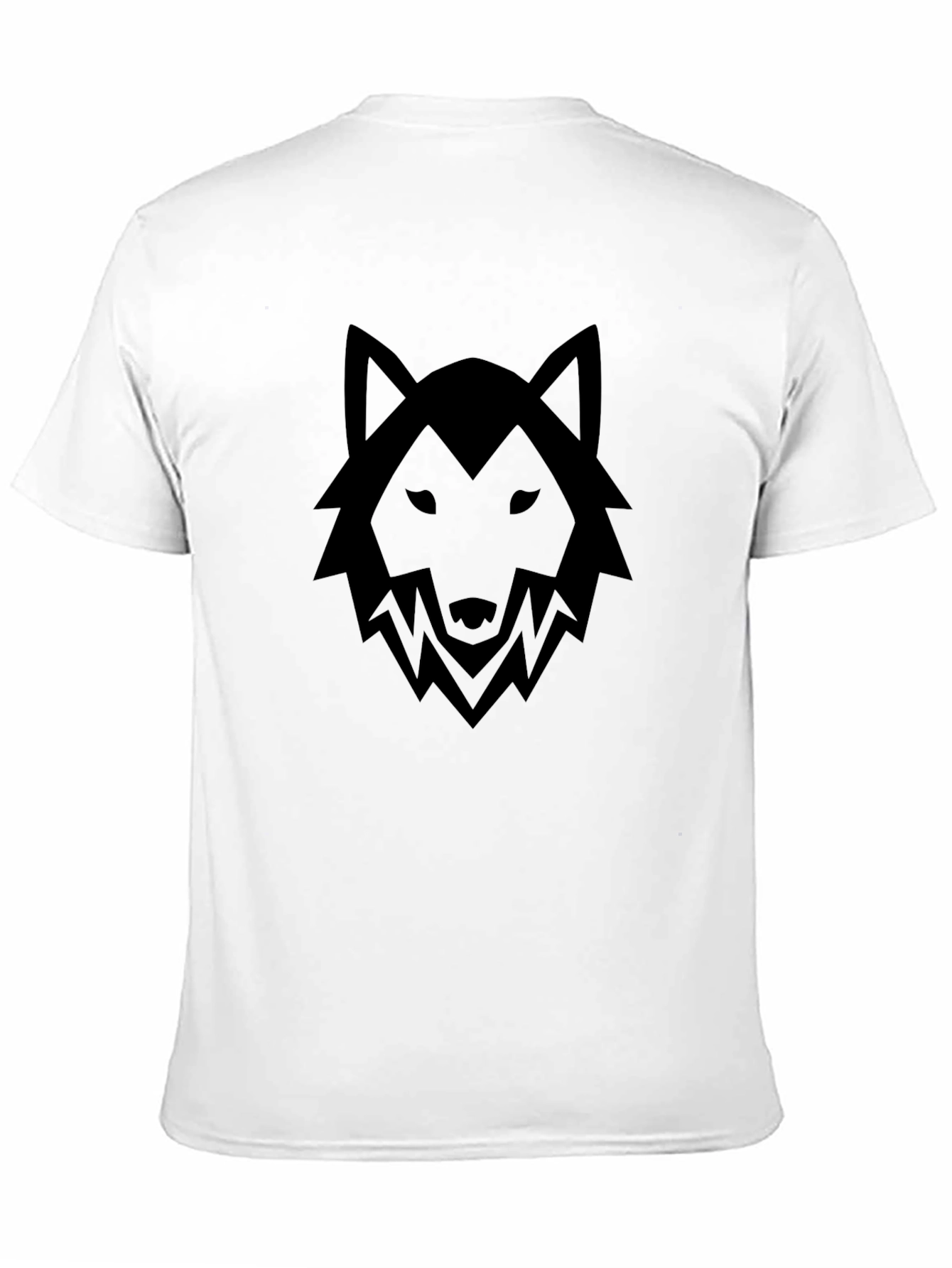 Mens Black T-Shirt with Wolf Graphic