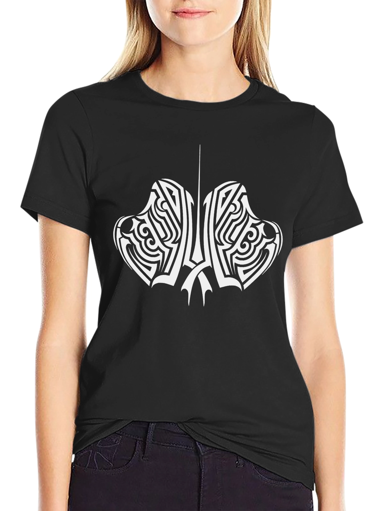 Tribal Design Black T-Shirt