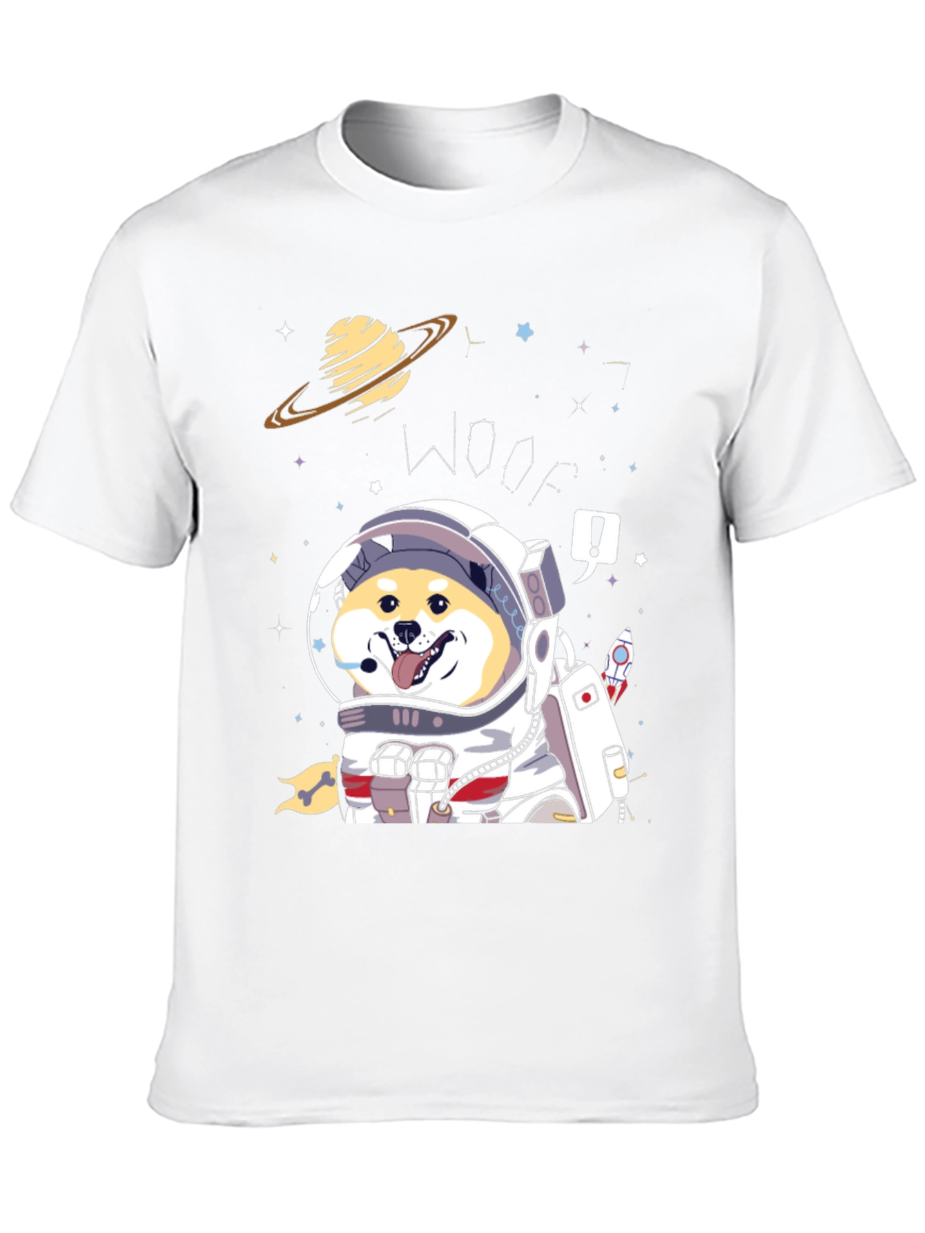 Woof! Space Dog T-Shirt - Shiba Inu Astronaut Tee