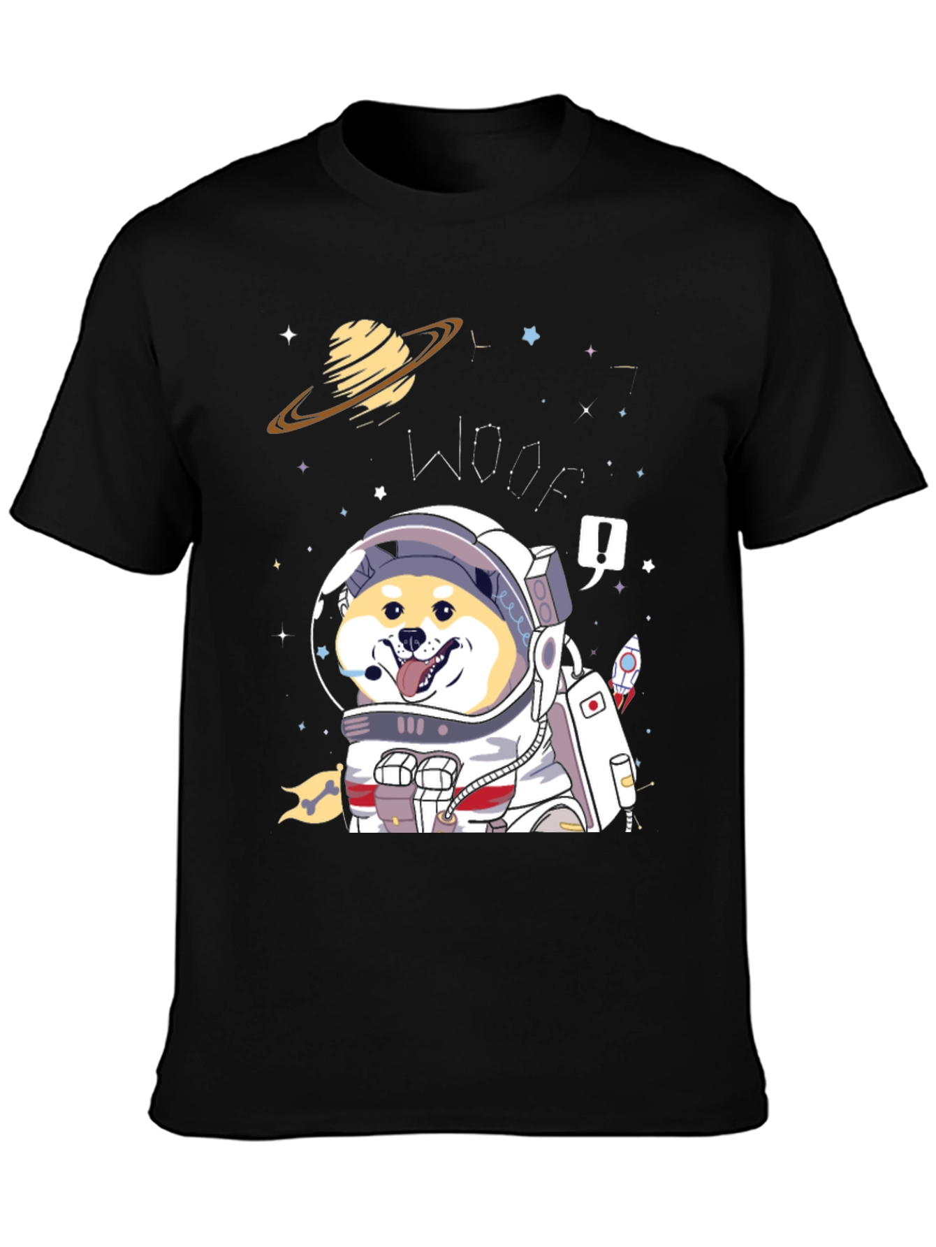 Woof! Space Dog T-Shirt - Shiba Inu Astronaut Tee