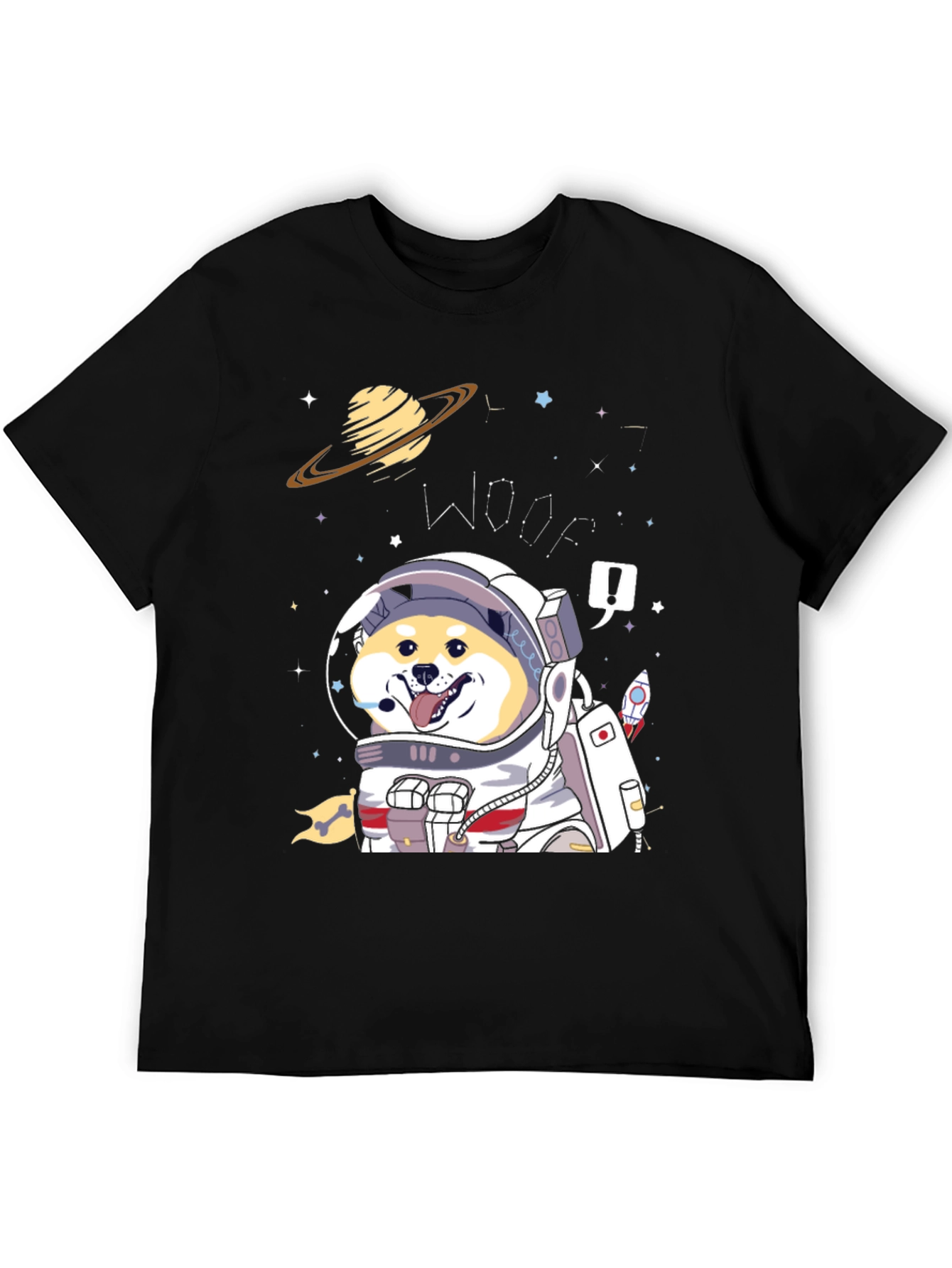 Woof! Space Dog T-Shirt - Shiba Inu Astronaut Tee