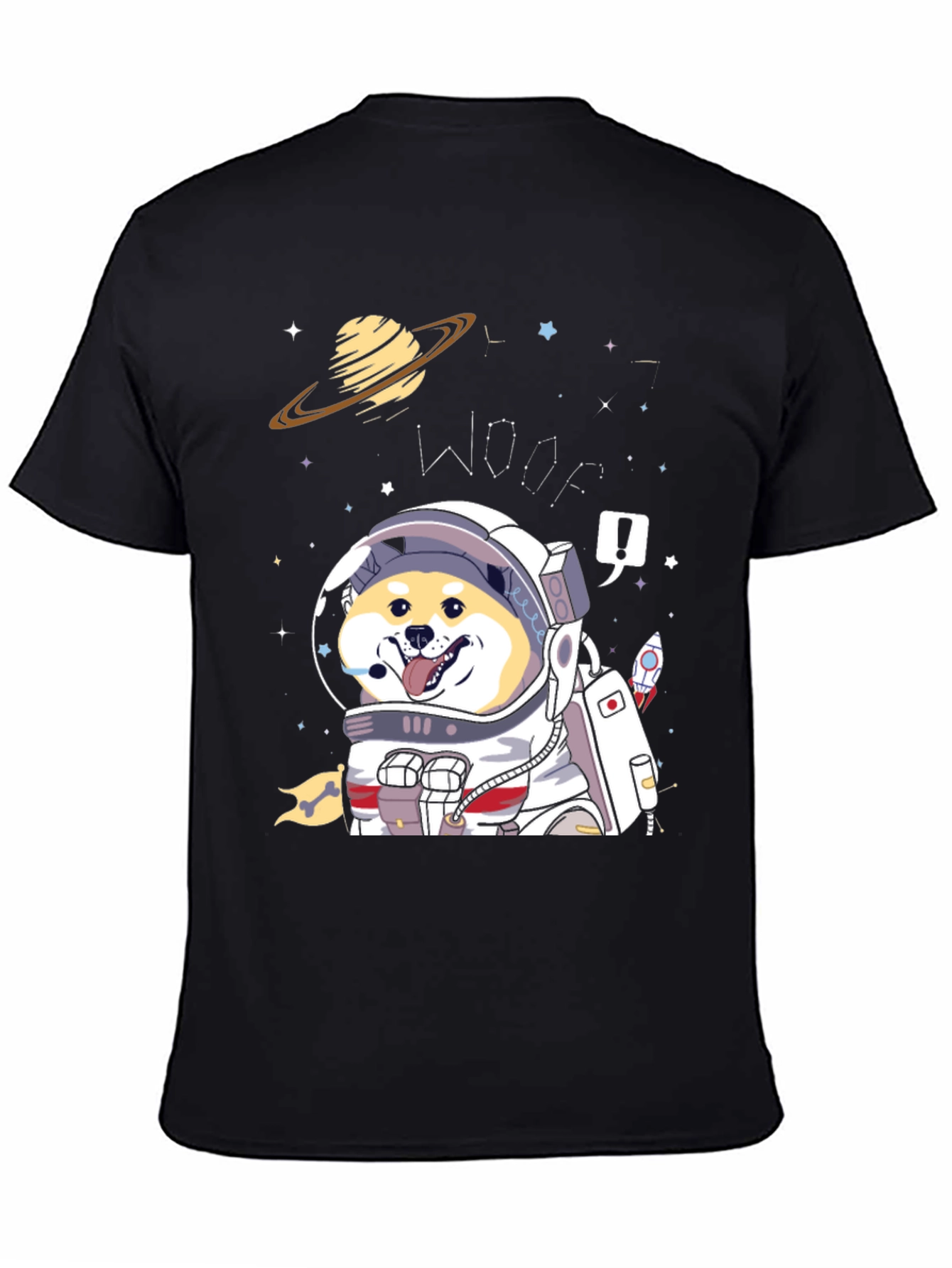 Woof! Space Dog T-Shirt - Shiba Inu Astronaut Tee