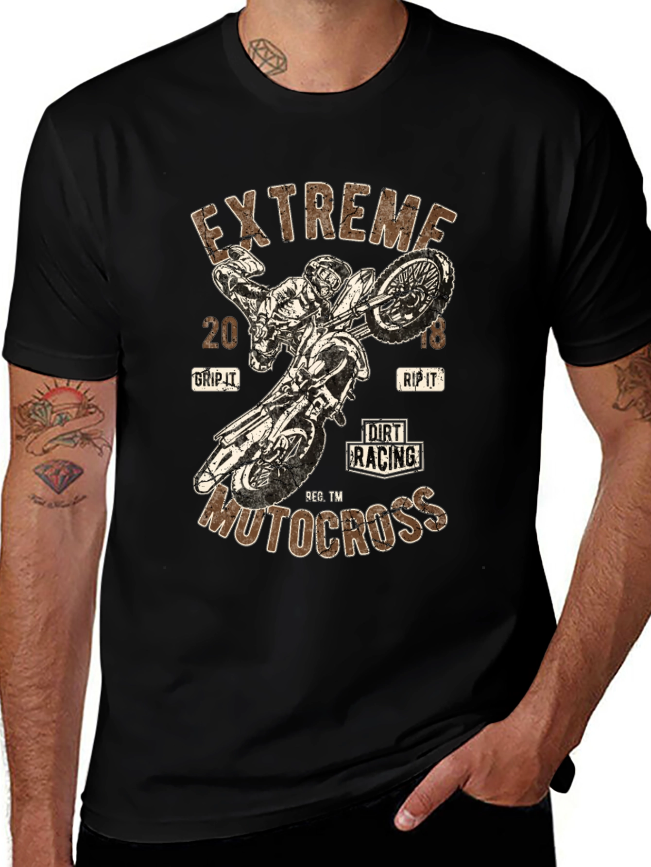 Extreme Motocross Graphic Tee - Dirt Racing Design