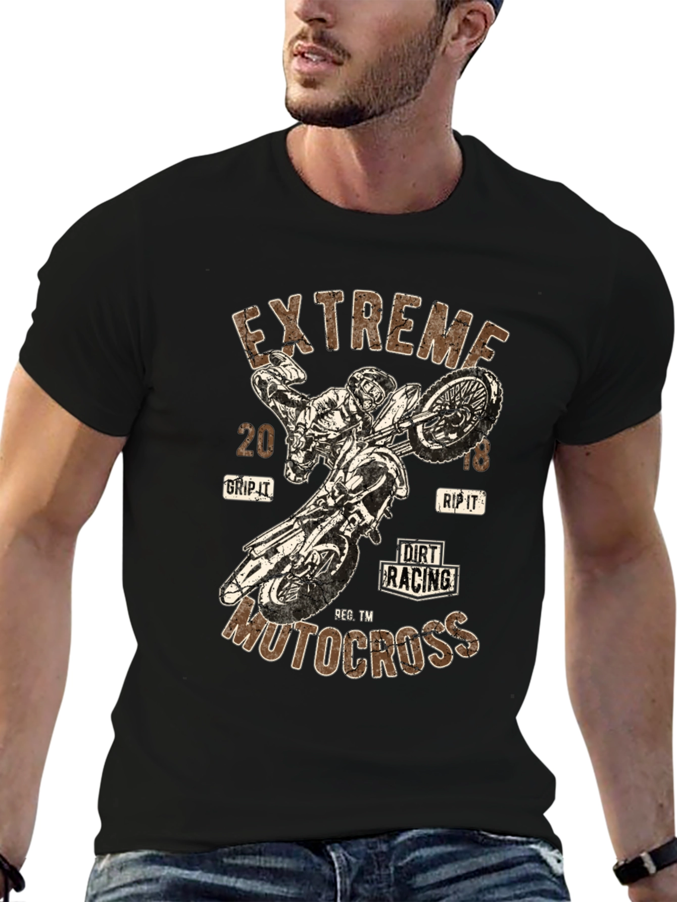 Extreme Motocross Graphic Tee - Dirt Racing Design