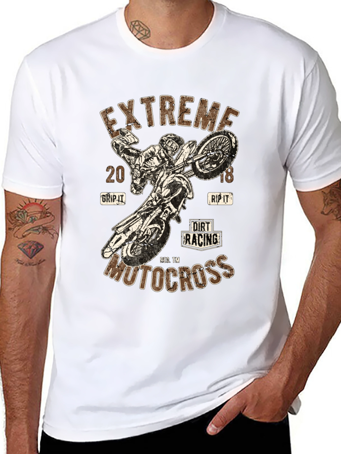 Extreme Motocross Graphic Tee - Dirt Racing Design