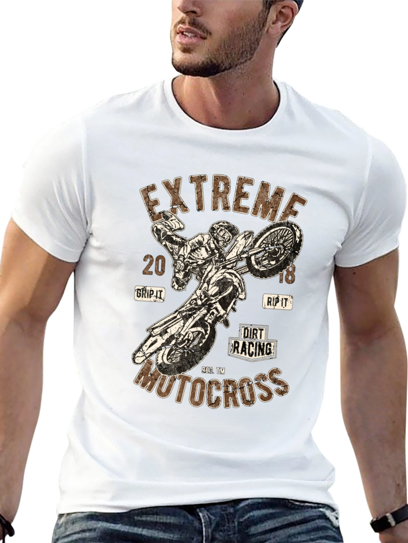 Extreme Motocross Graphic Tee - Dirt Racing Design