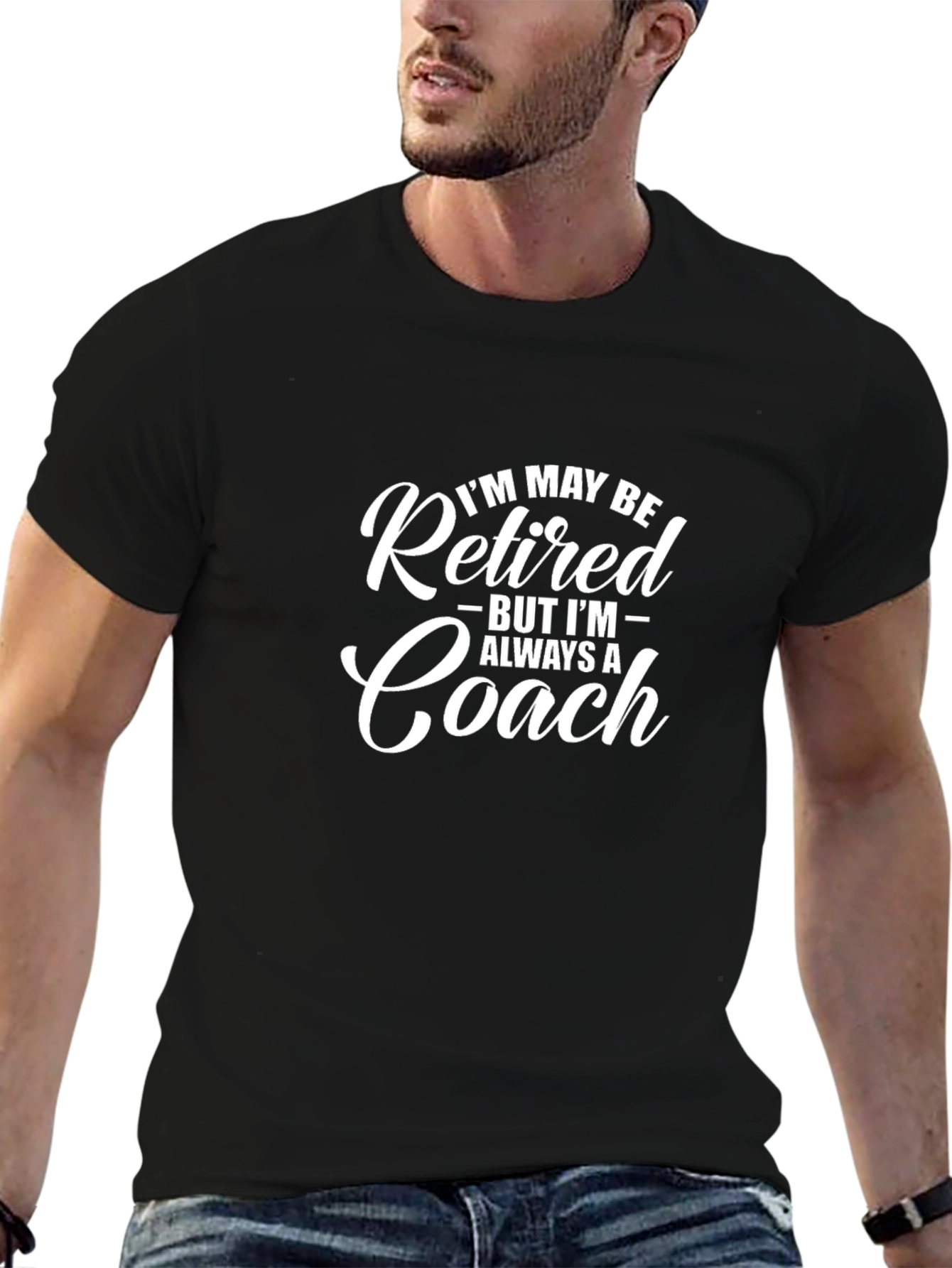 Retired But Always a Coach Black T-Shirt