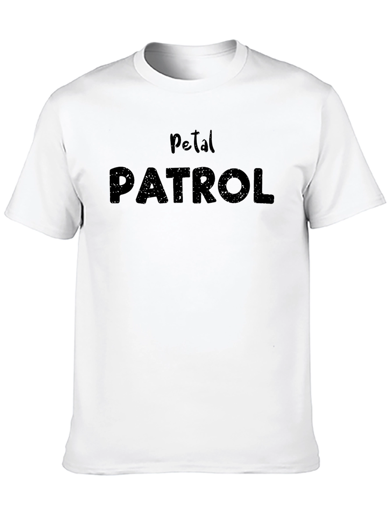 Petal Patrol Graphic Print T-Shirt - Black Crew Neck