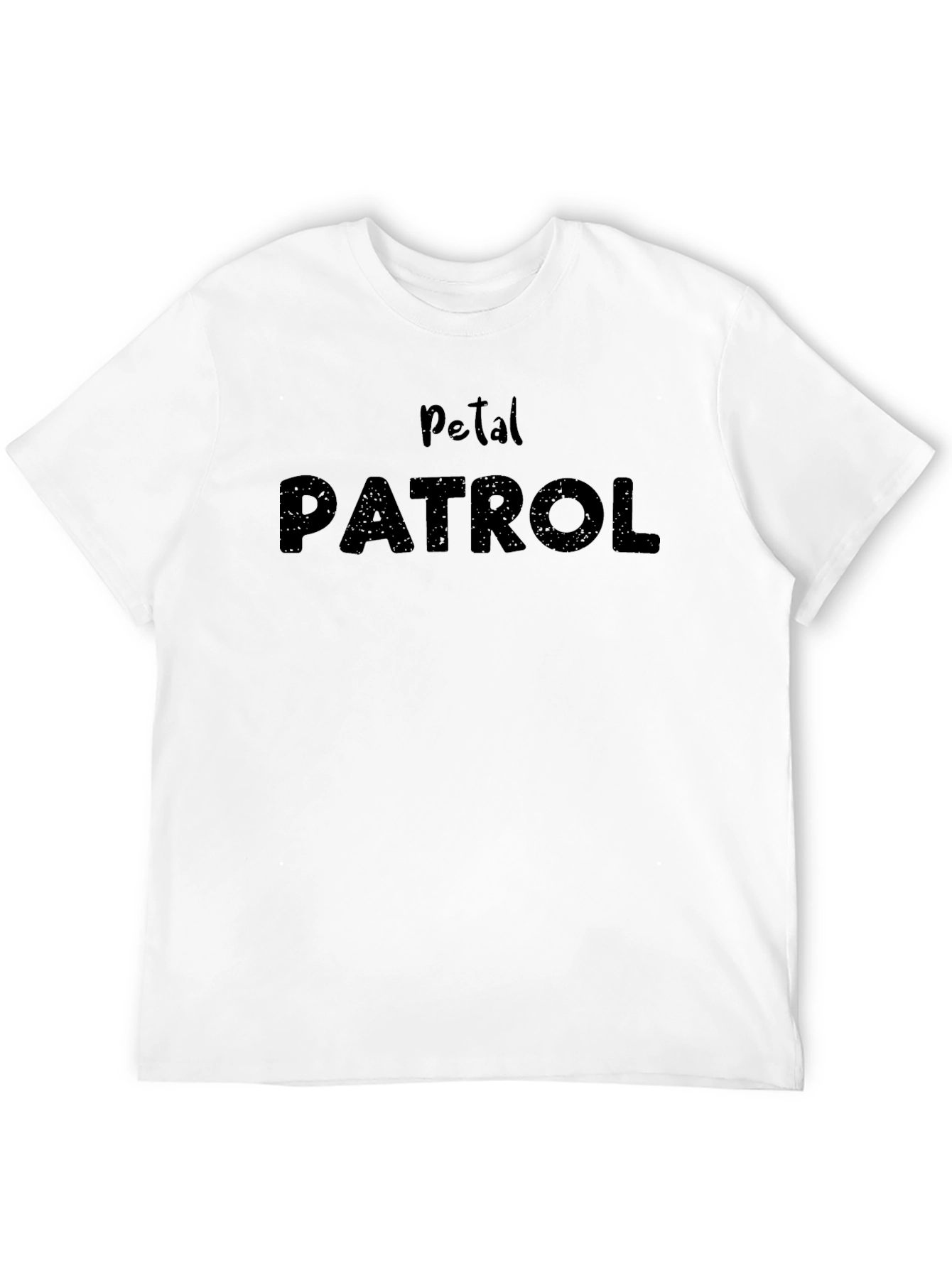 Petal Patrol Graphic Print T-Shirt - Black Crew Neck
