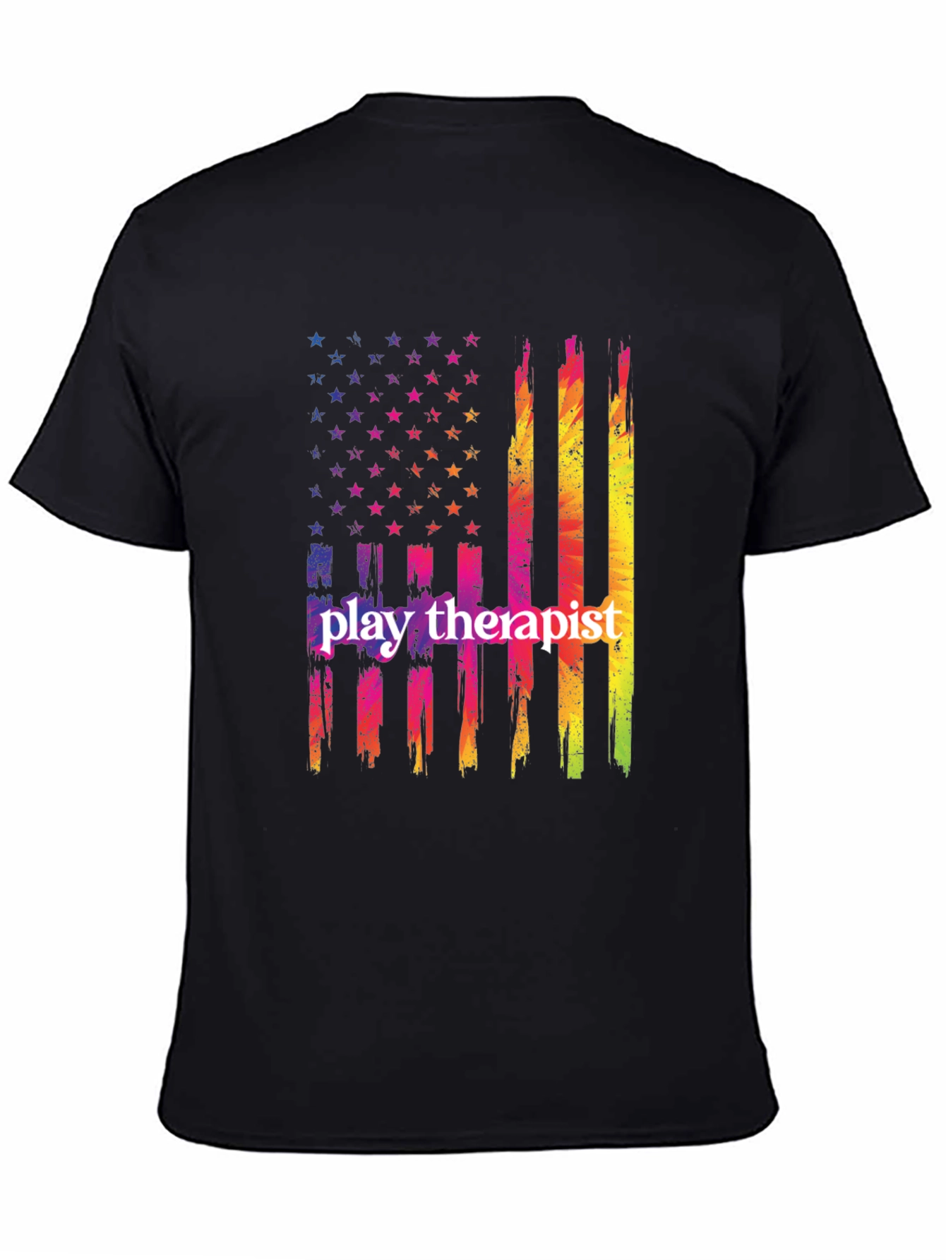 Play Therapist USA Flag Graphic T-Shirt