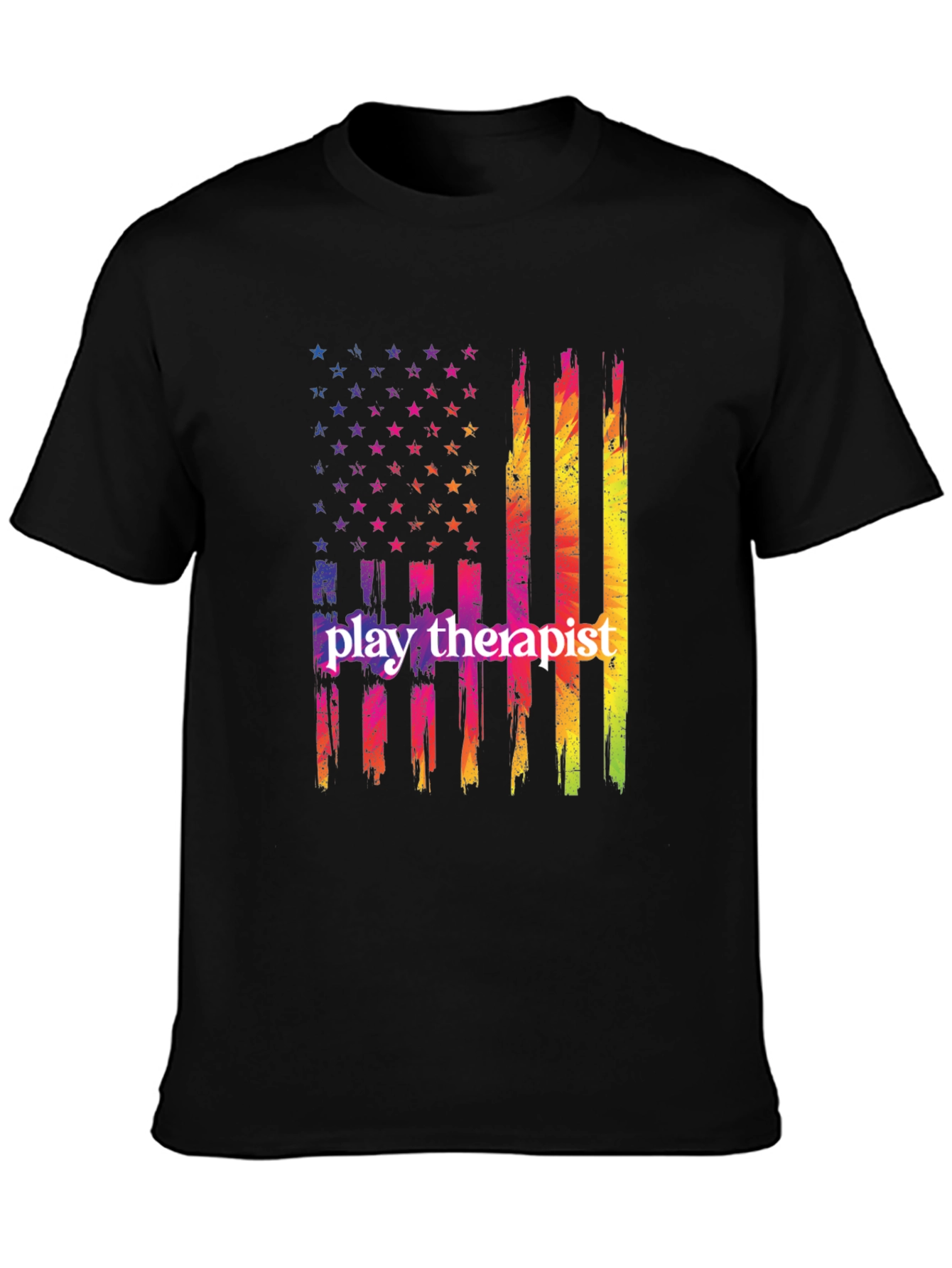 Play Therapist USA Flag Graphic T-Shirt