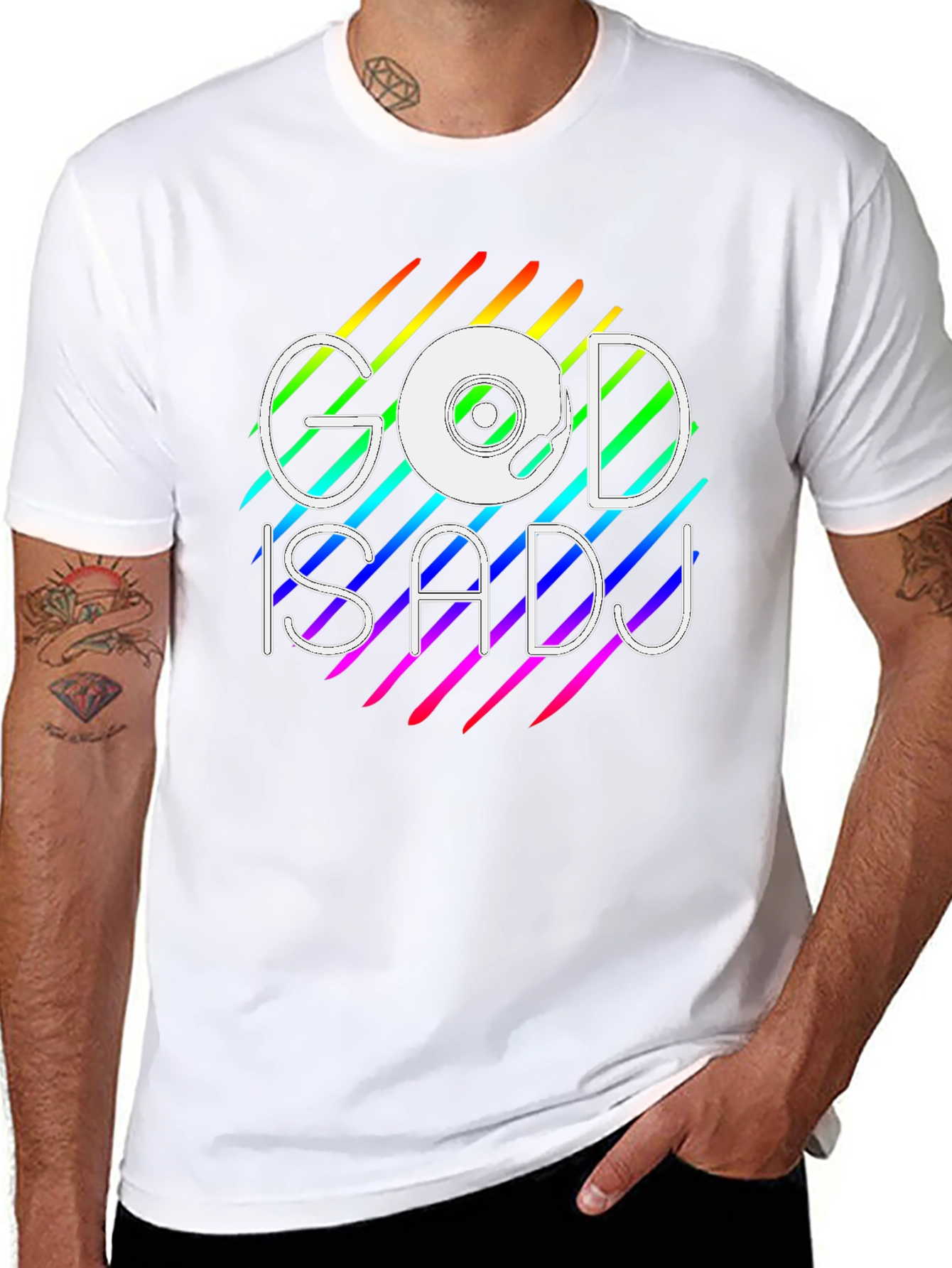 God is a DJ Rainbow Graphic Tee