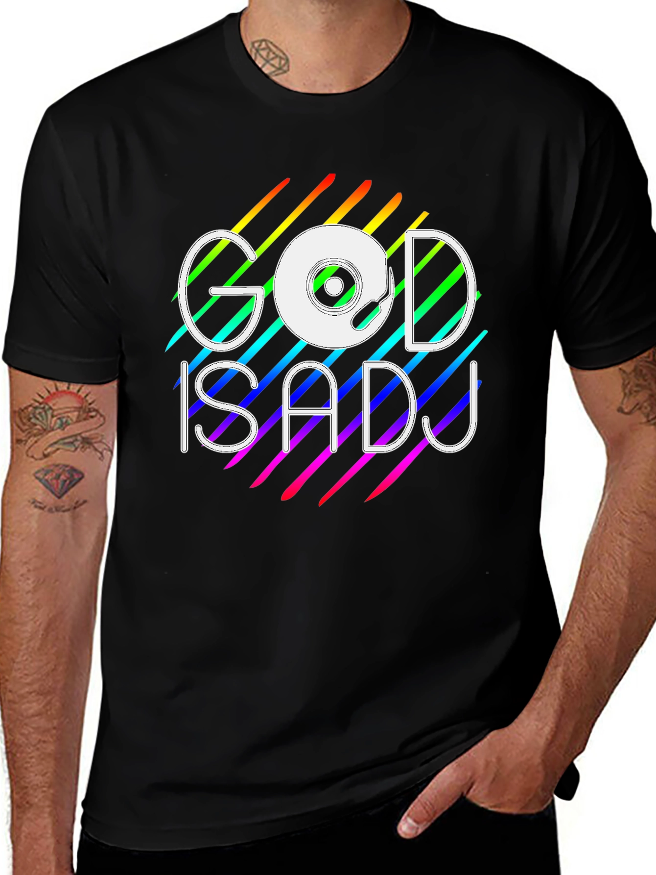 God is a DJ Rainbow Graphic Tee